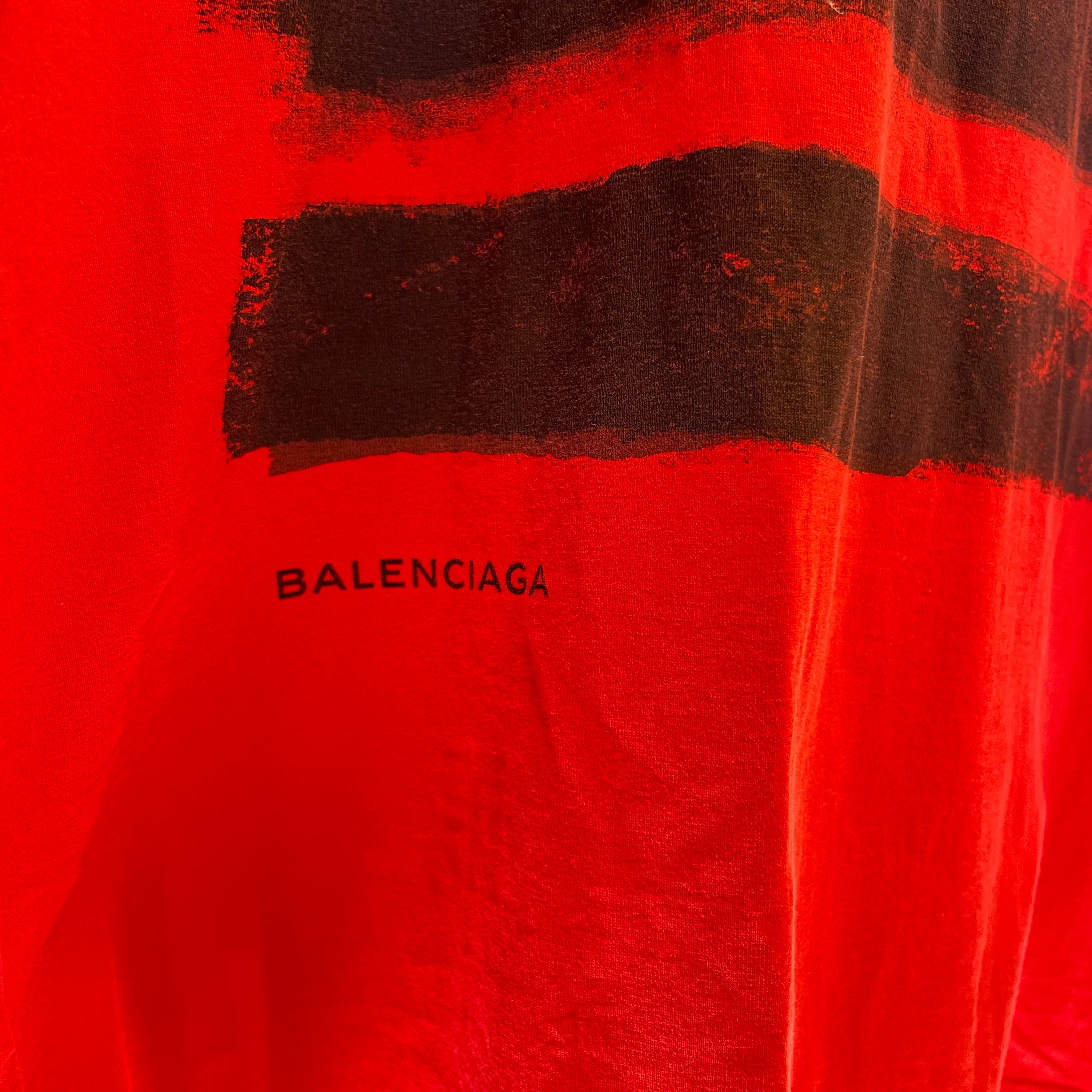 BALENCIAGA/LS T-Shirt/M/Cotton/BRW/DISTRESSED/GRAY LOGO view 4