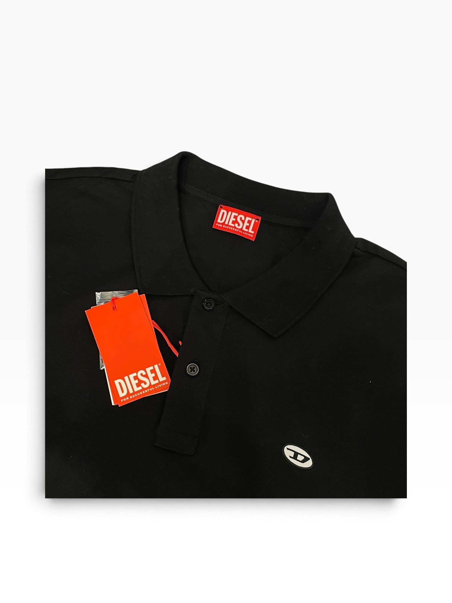 DIESEL/Polo Shirt/3X/Cotton/BLK/white circle logo view 3