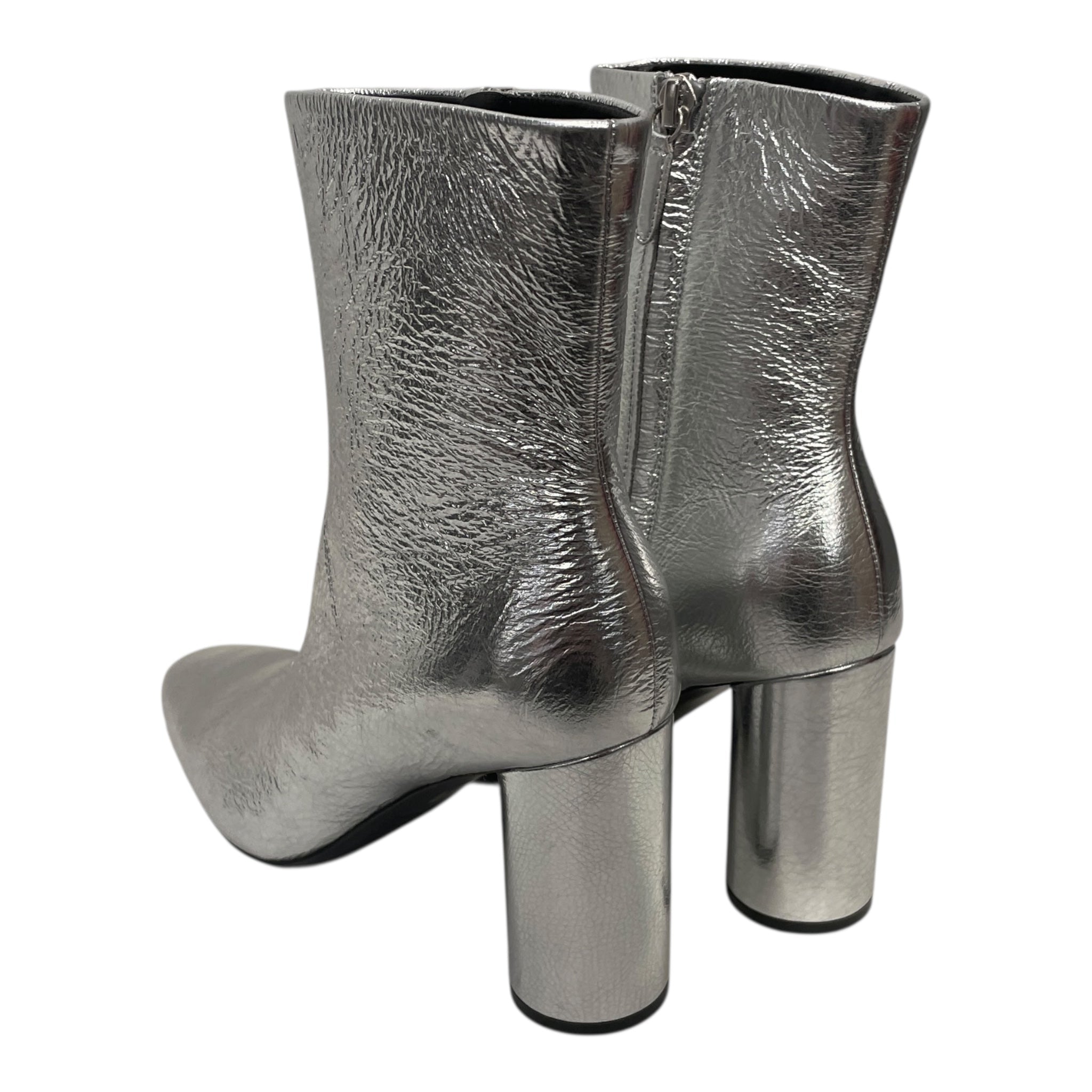 BALENCIAGA/Heels/EU 35.5/Leather/SLV/METALLIC SILVER SIDE ZIP view 2