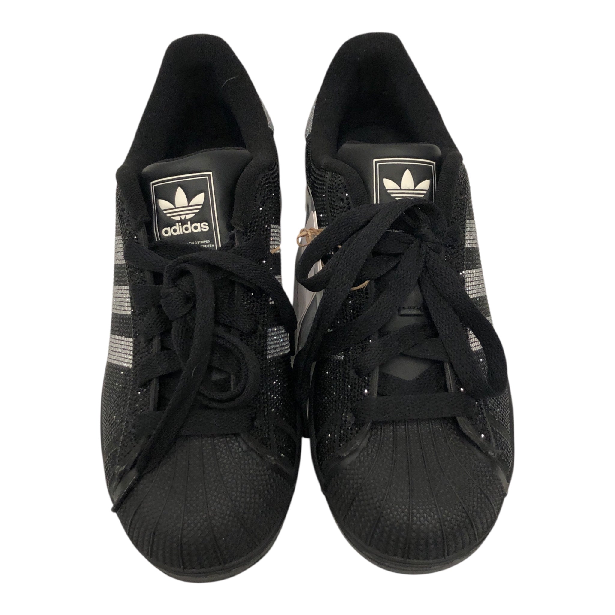 adidas/Low-Sneakers/US 7/Glitter/Cotton/BLK/Rhinestone Superstar view 3