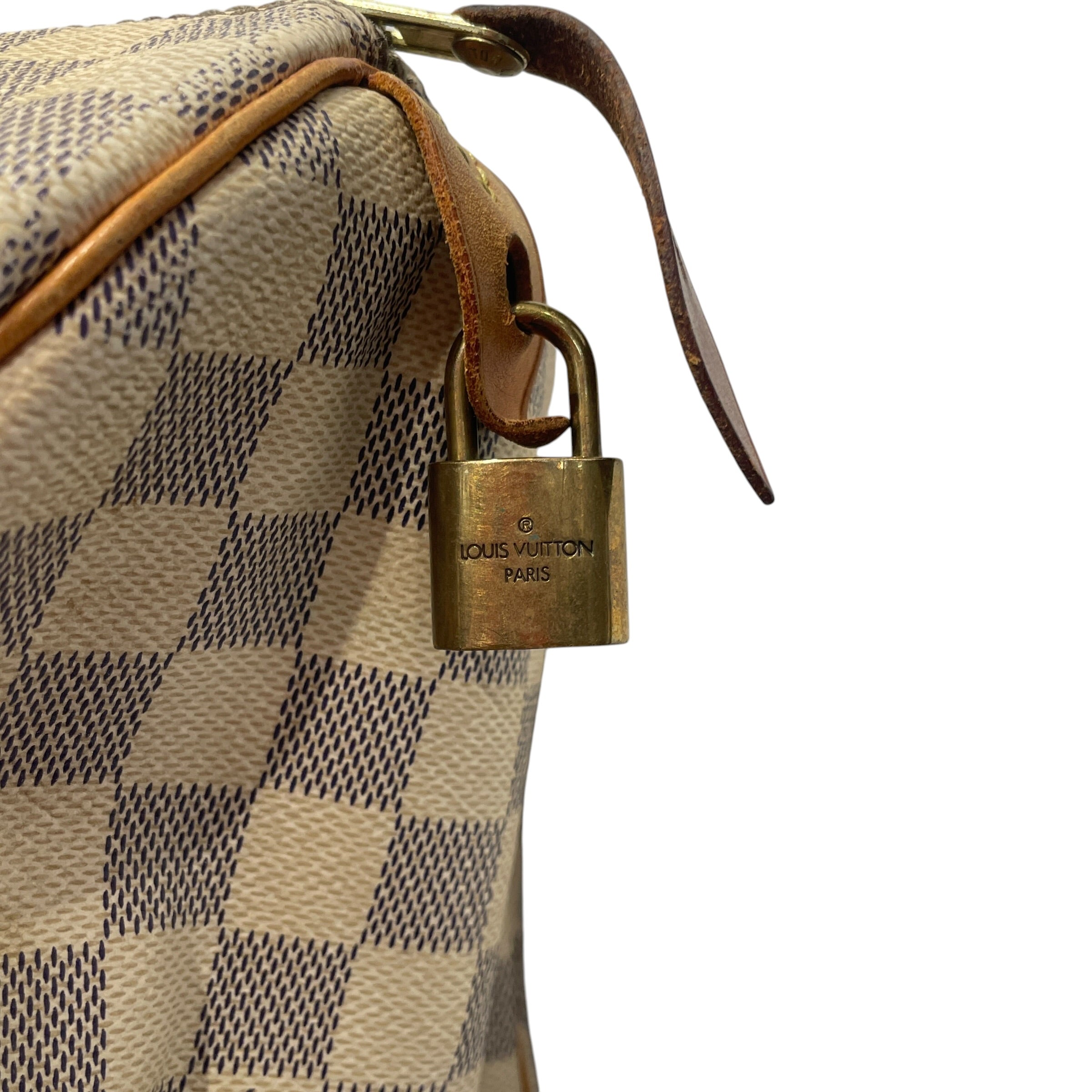 LOUIS VUITTON/Bag/Hombre Check/Leather/CRM/DAMIER AZUR SPEEDY 30 view 10
