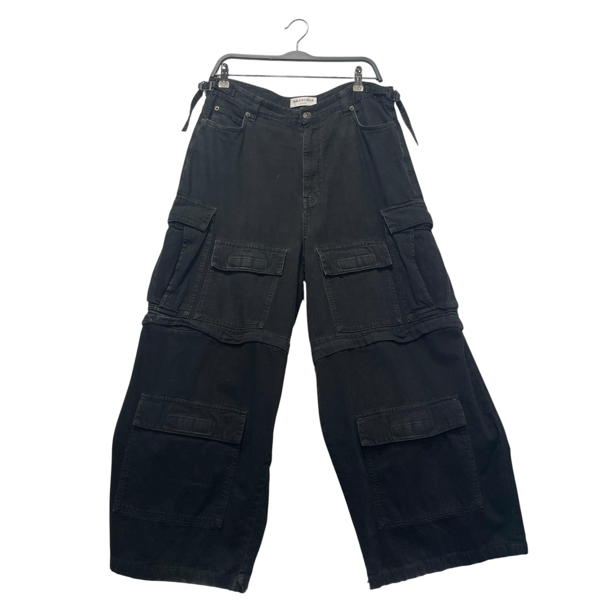BALENCIAGA/Cargo Pants/27/Cotton/BLK/MultiPocket Cargo view 1