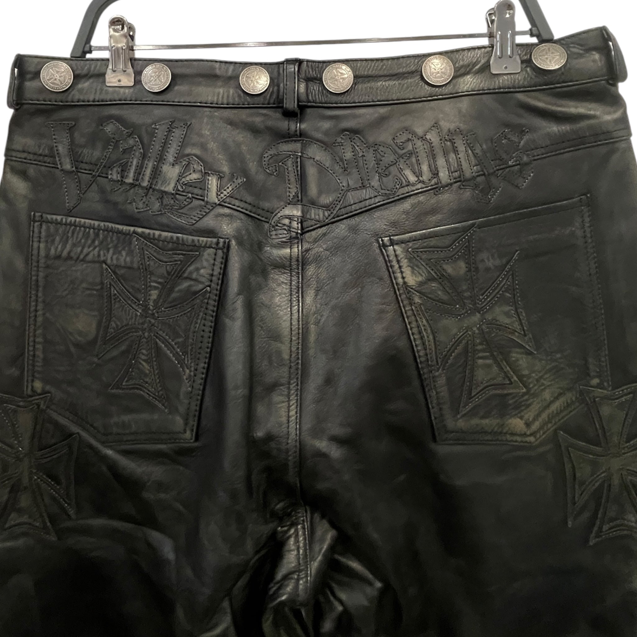 vale forever/Bootcut Pants/36/Leather/BLK/cross on crotch view 3