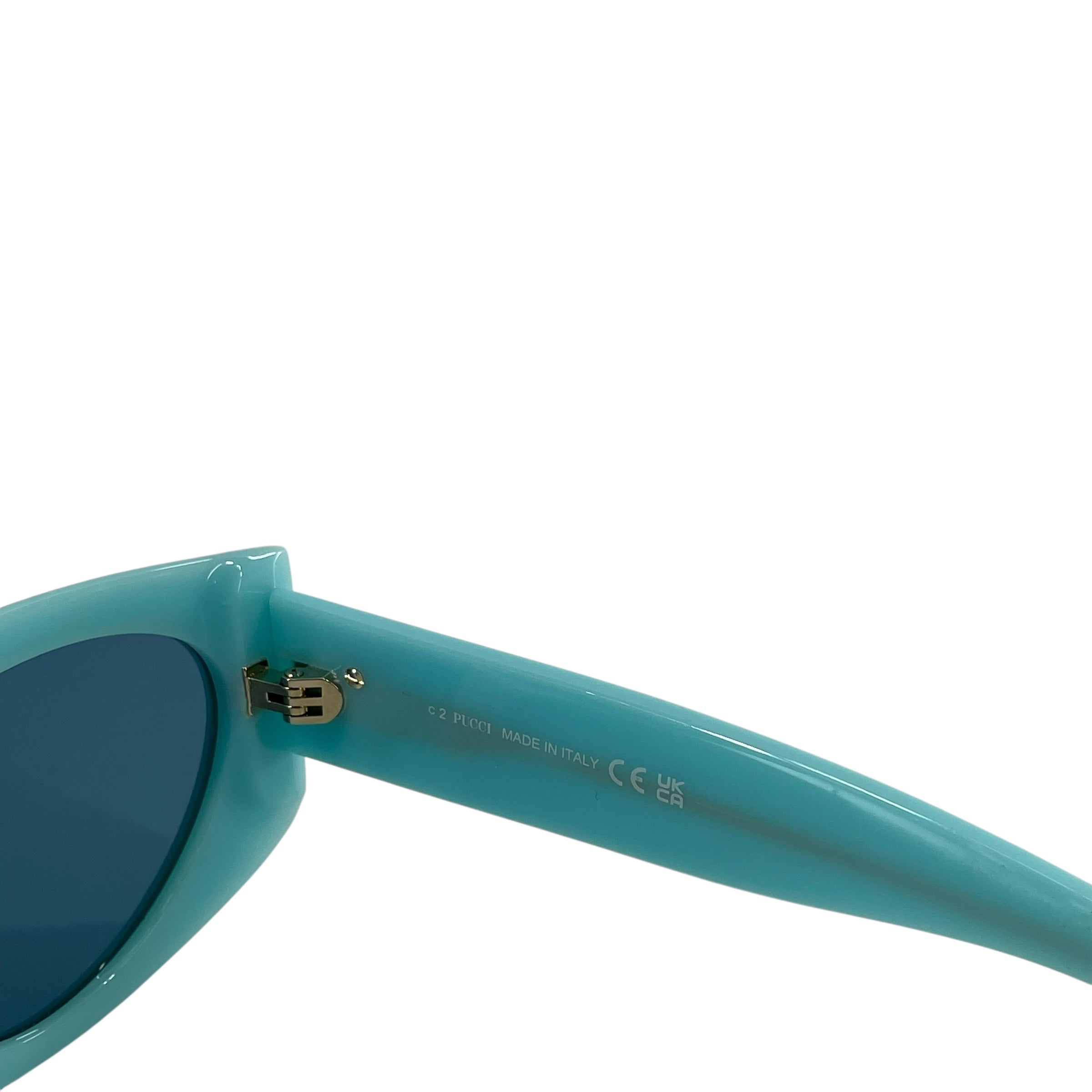 EMILIO PUCCI/Sunglasses/Plastic/BLU/Oval/TURQUOISE FISH ON ARMS view 5