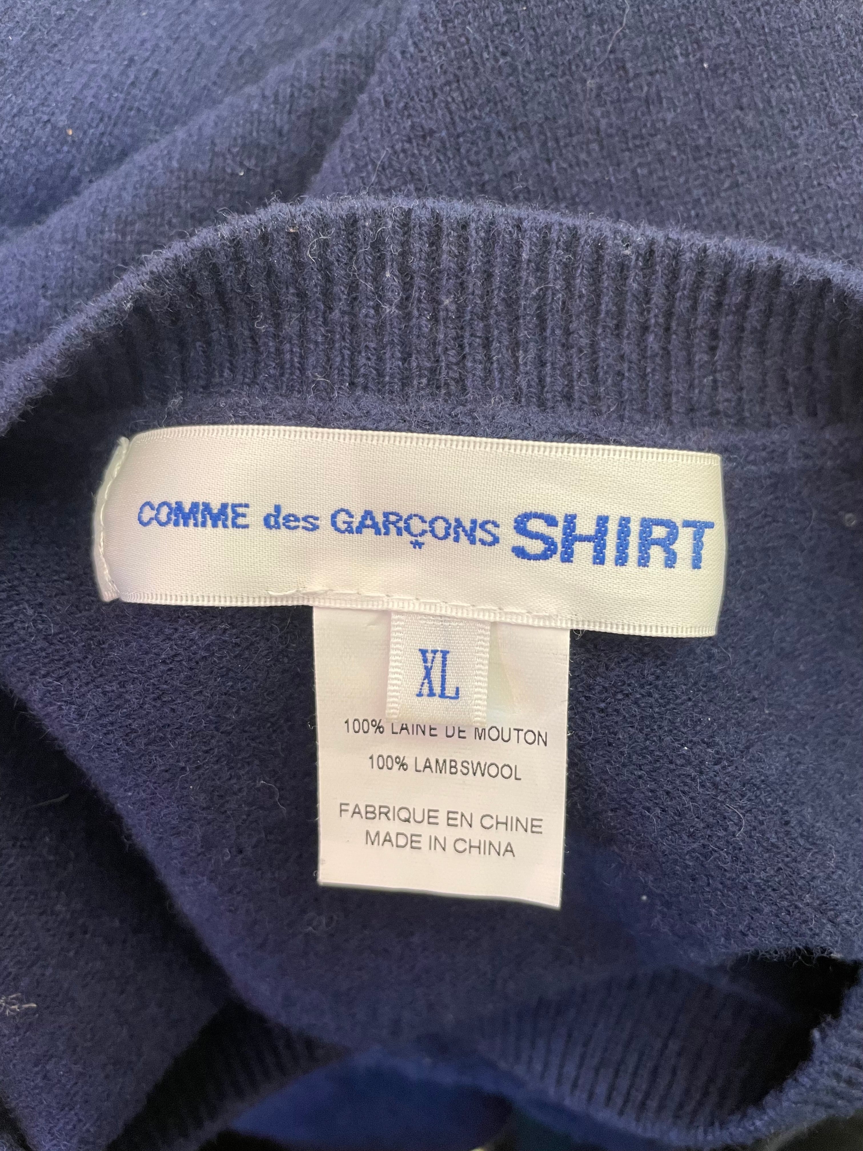 COMME des GARCONS SHIRT/Sweater/XL/Wool/NVY/Lambs wool view 3