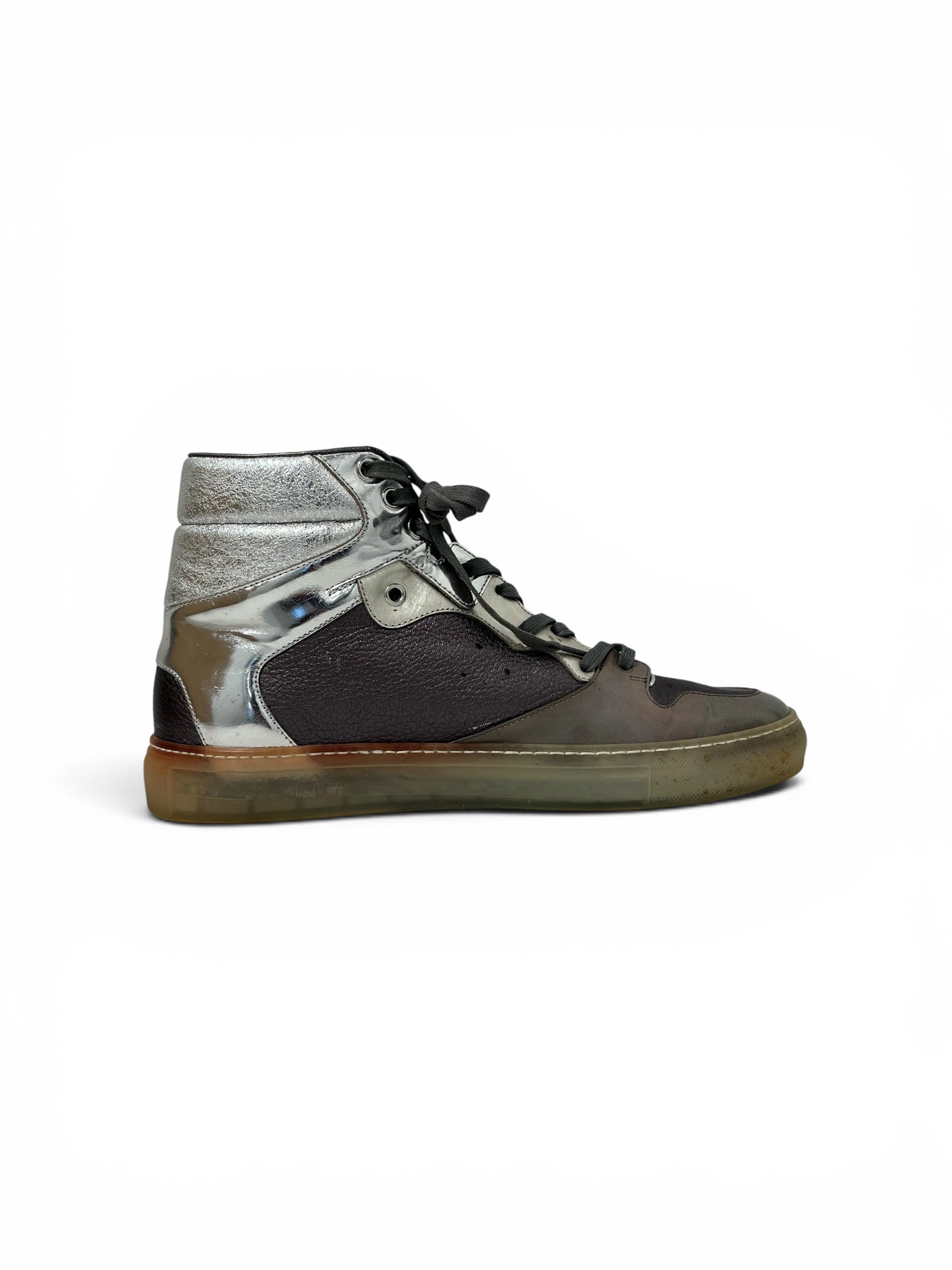 BALENCIAGA/Hi-Sneakers/EU 42/Glitter/Leather/SLV/ view 4