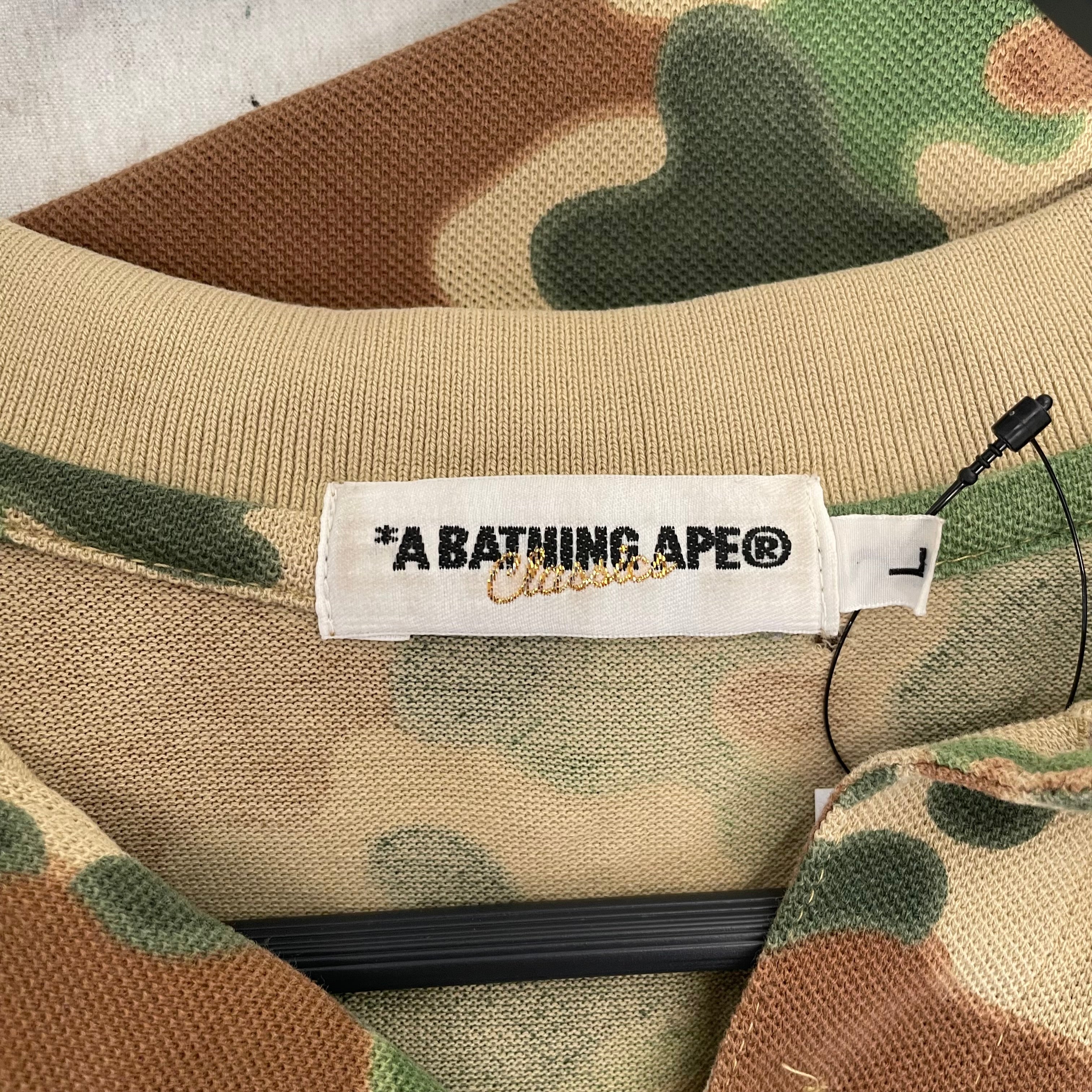 A BATHING APE/T-Shirt/L/Cotton/GRN/Camouflage/POLO SHIRT view 4