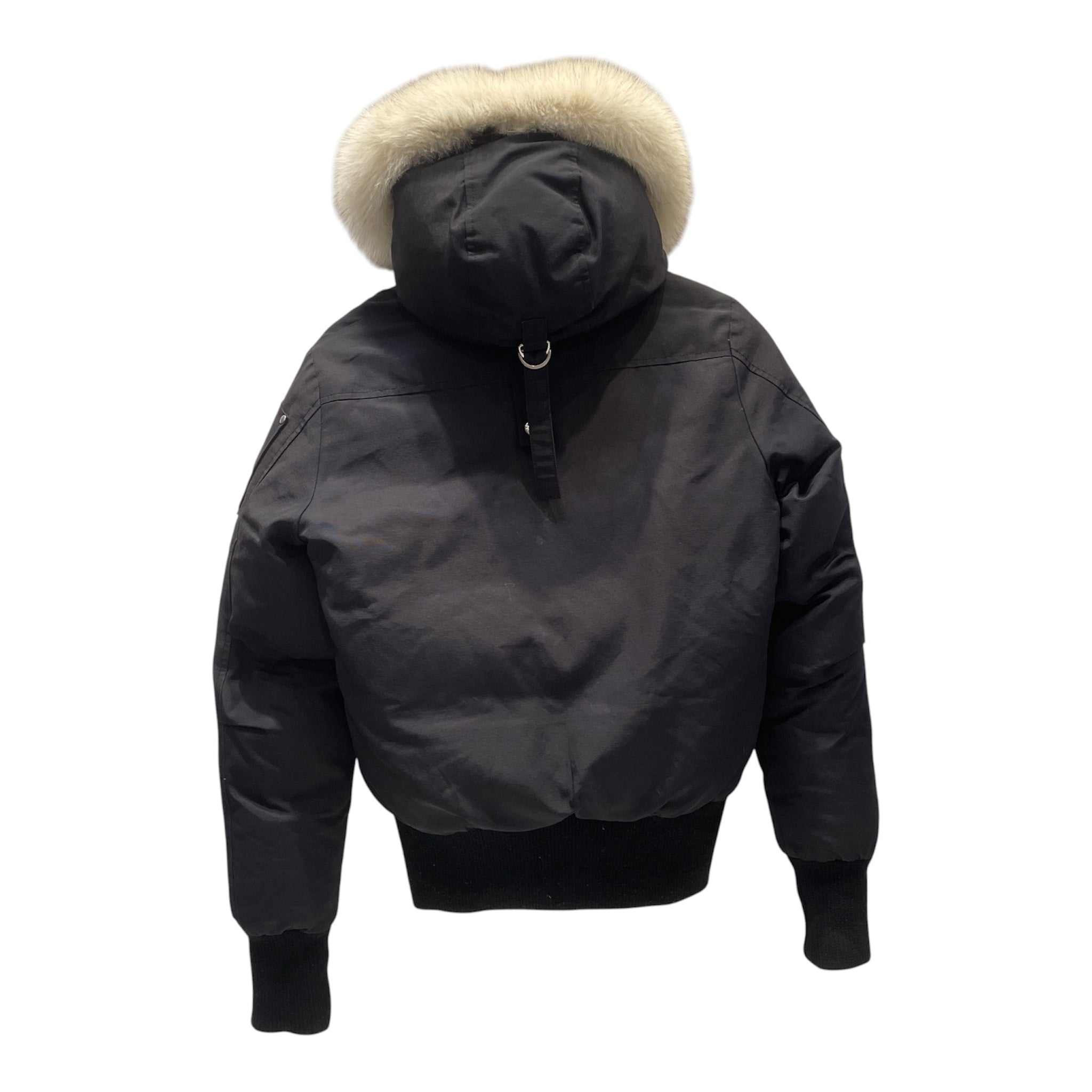 MOOSE KNUCKLES/Jacket/S/Cotton/BLK/down jacket fur hood view 2