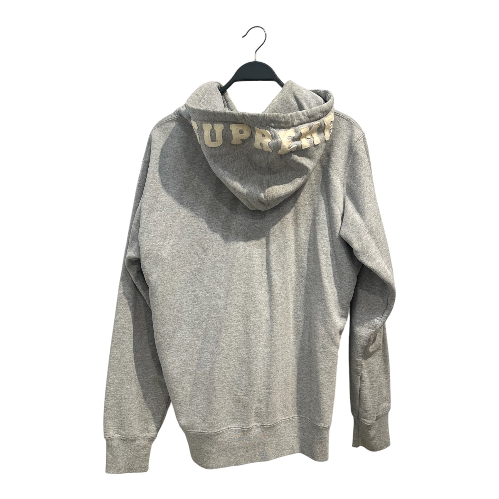 Supreme/Zip Up Hoodie/L/Cotton/GRY/GRAY ZIP HOODIE FELT HOOD LOGO view 2
