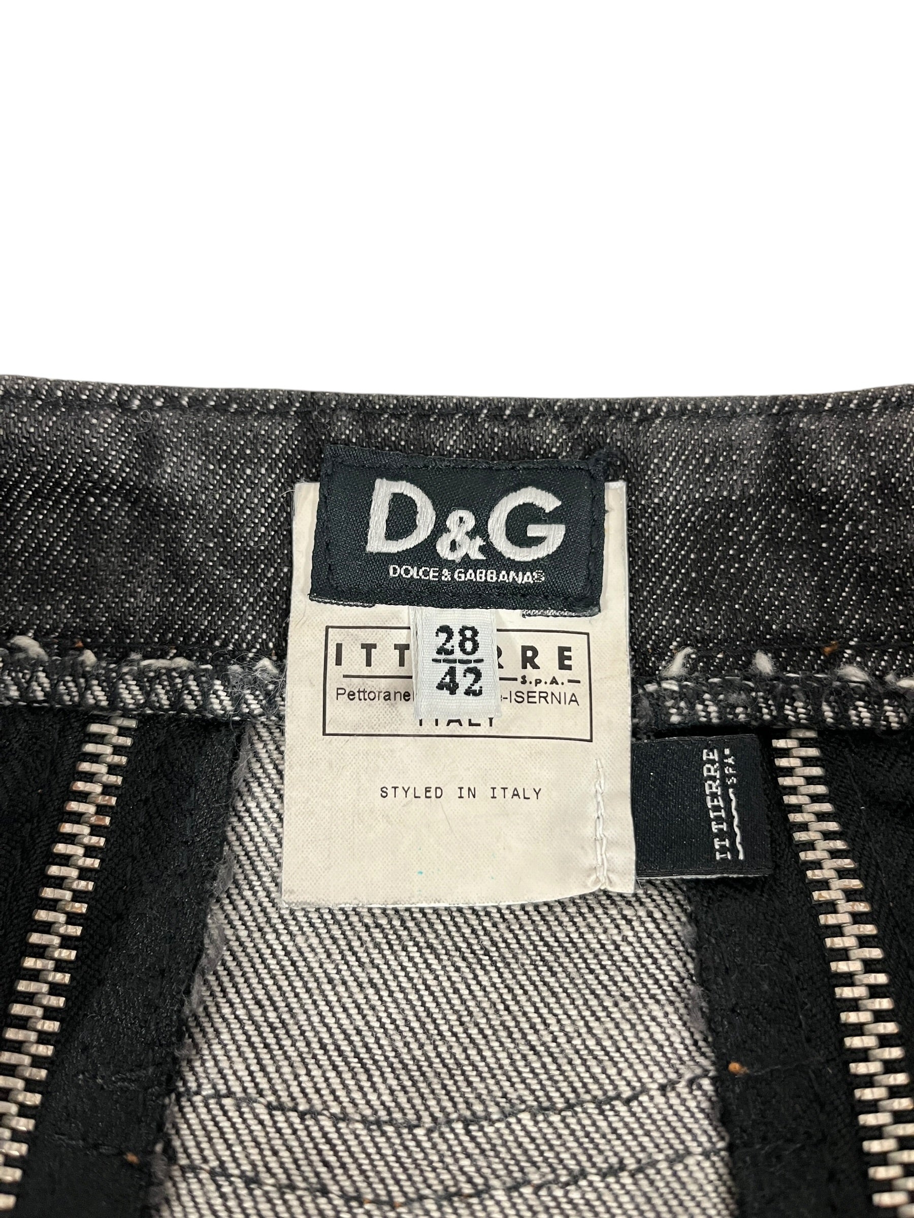 DOLCE&GABBANA/Skirt/28/Denim/BLK/Mini Length/Vintage D&G Multi Zip Mini view 3