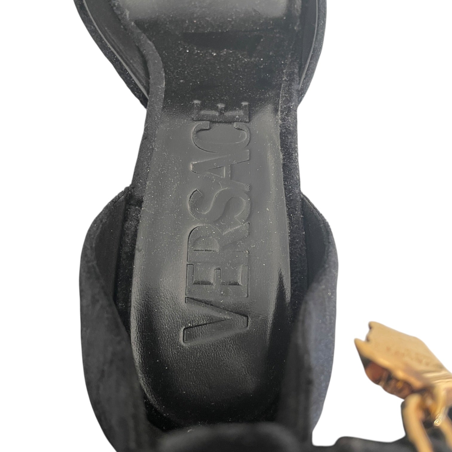 VERSACE/Heels/EU 39/Leather/BLK/VELVET PLATFORM JEWEL PUMPS view 3