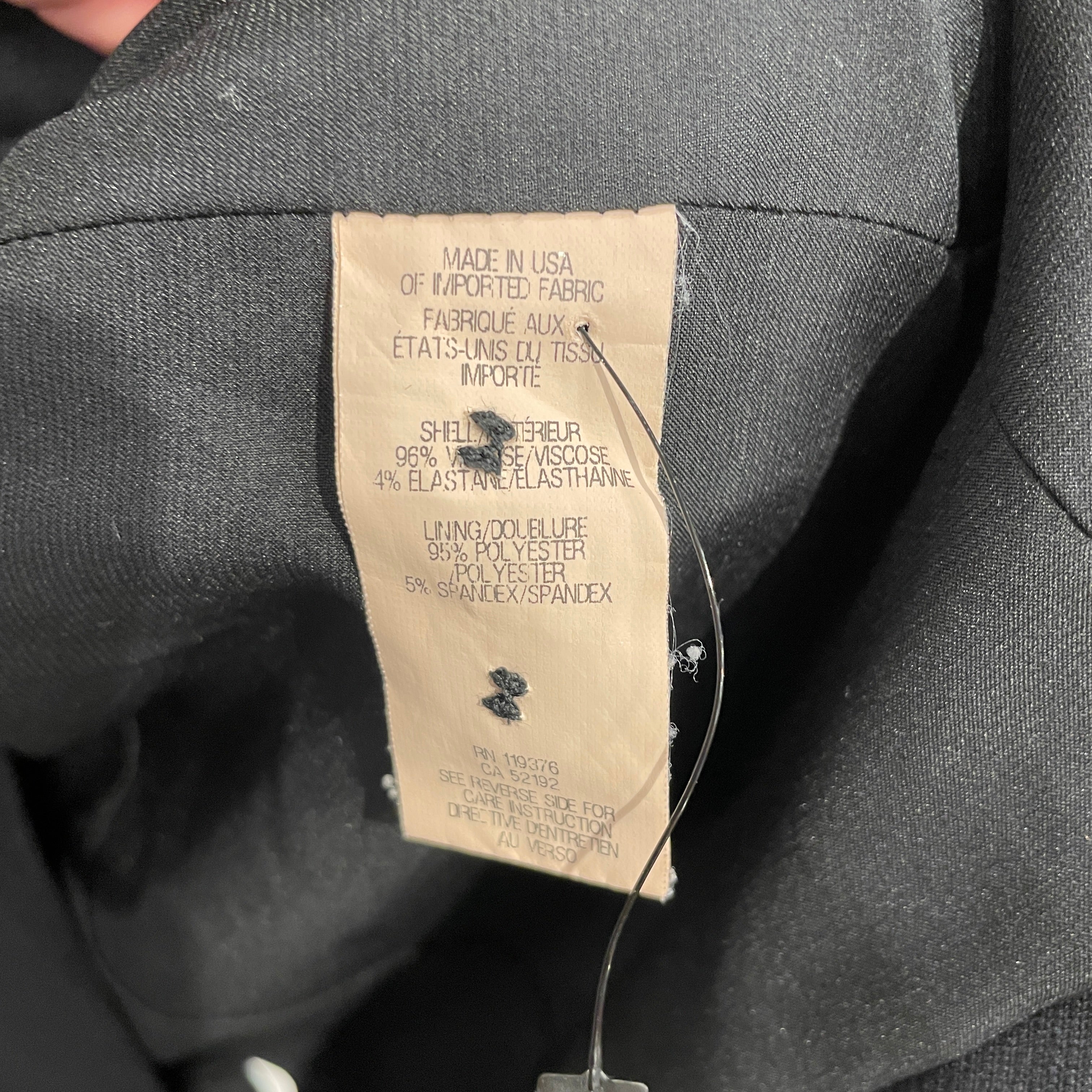 Helmut Lang/Tailored Jkt/2/Polyester/BLK/INVERTED COLLAR SINGLE BUTTON view 4