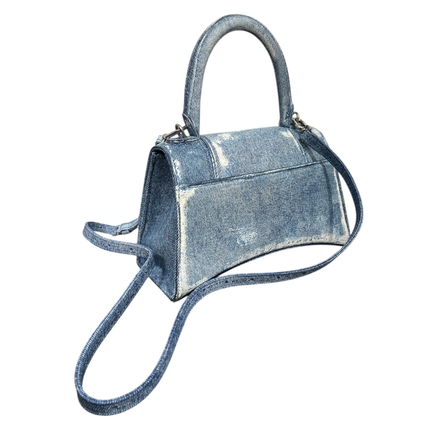 BALENCIAGA/Clutch Bag/Denim/BLU/HOURGLASS SMALL TOP BAG view 2