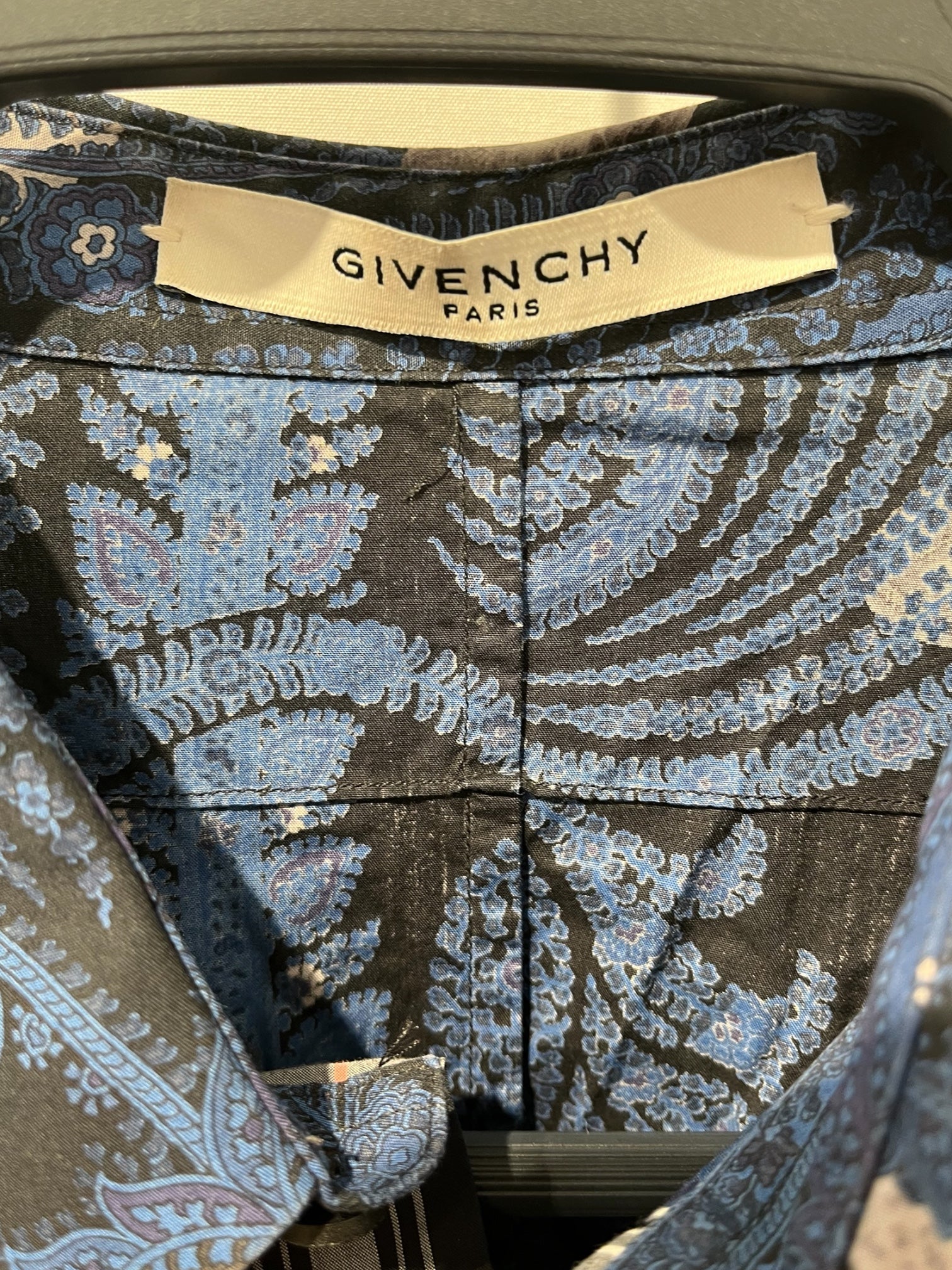 GIVENCHY/LS Shirt/41/Cotton/NVY/Plaid/BUTTERFLYPAISLEYONTOP view 4