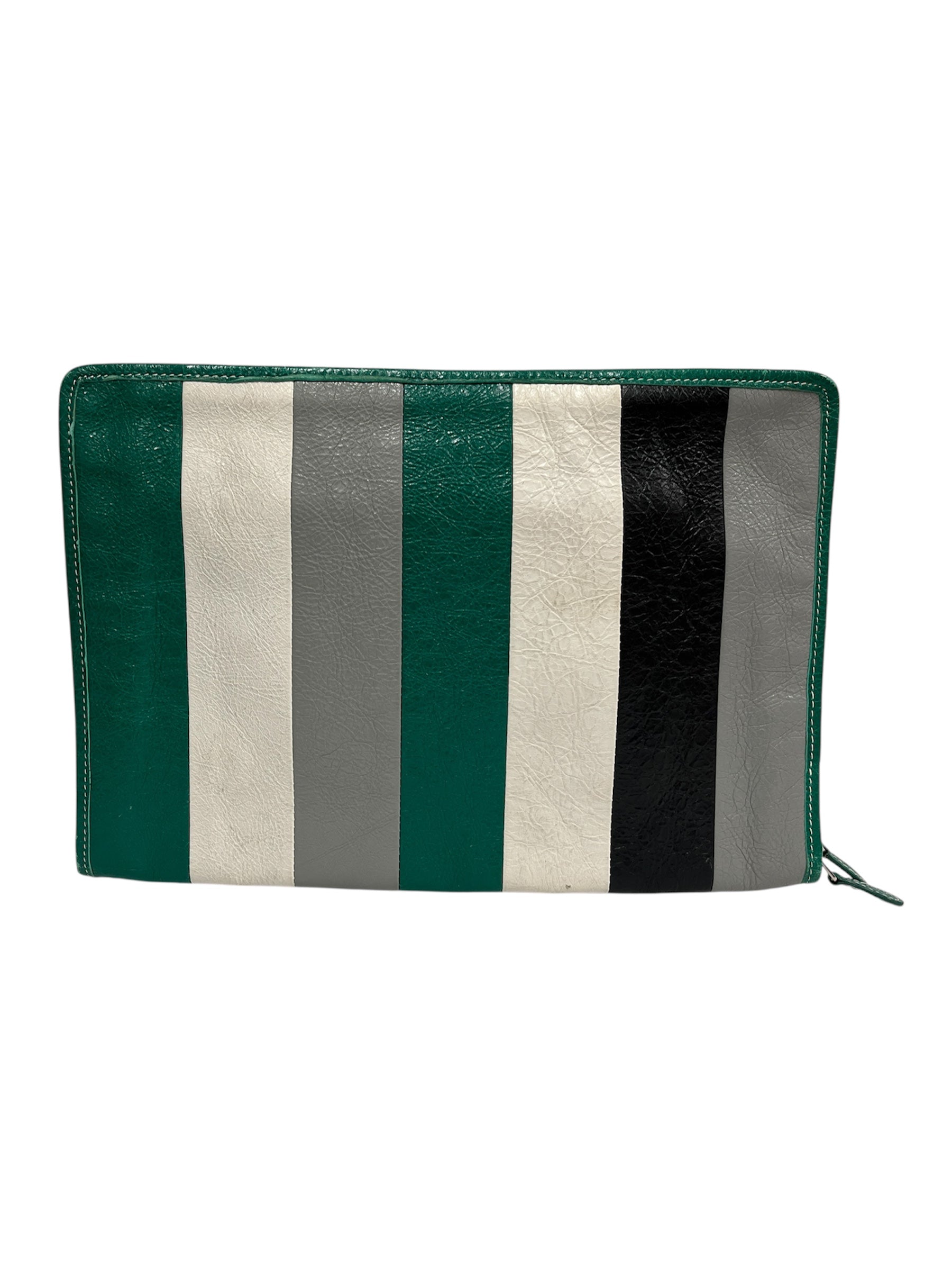 BALENCIAGA/Pouch/Stripe/Leather/GRN/BAZAR POUCH view 2
