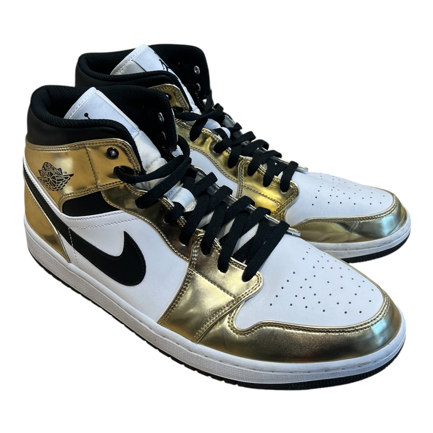 Jordan/Hi-Sneakers/US 14/Leather/GLD/Plain-Toe/Metallic Gold view 1