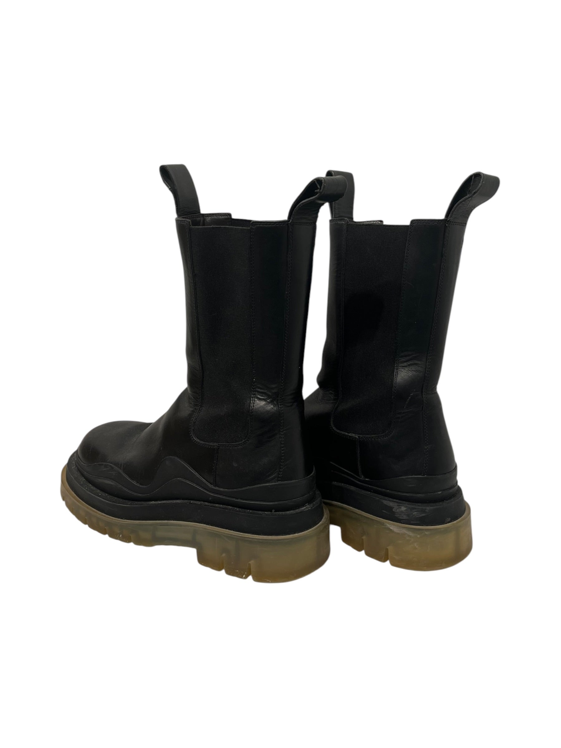 BOTTEGA VENETA/Boots/EU 37.5/Leather/BLK/clear sole tire boots view 2