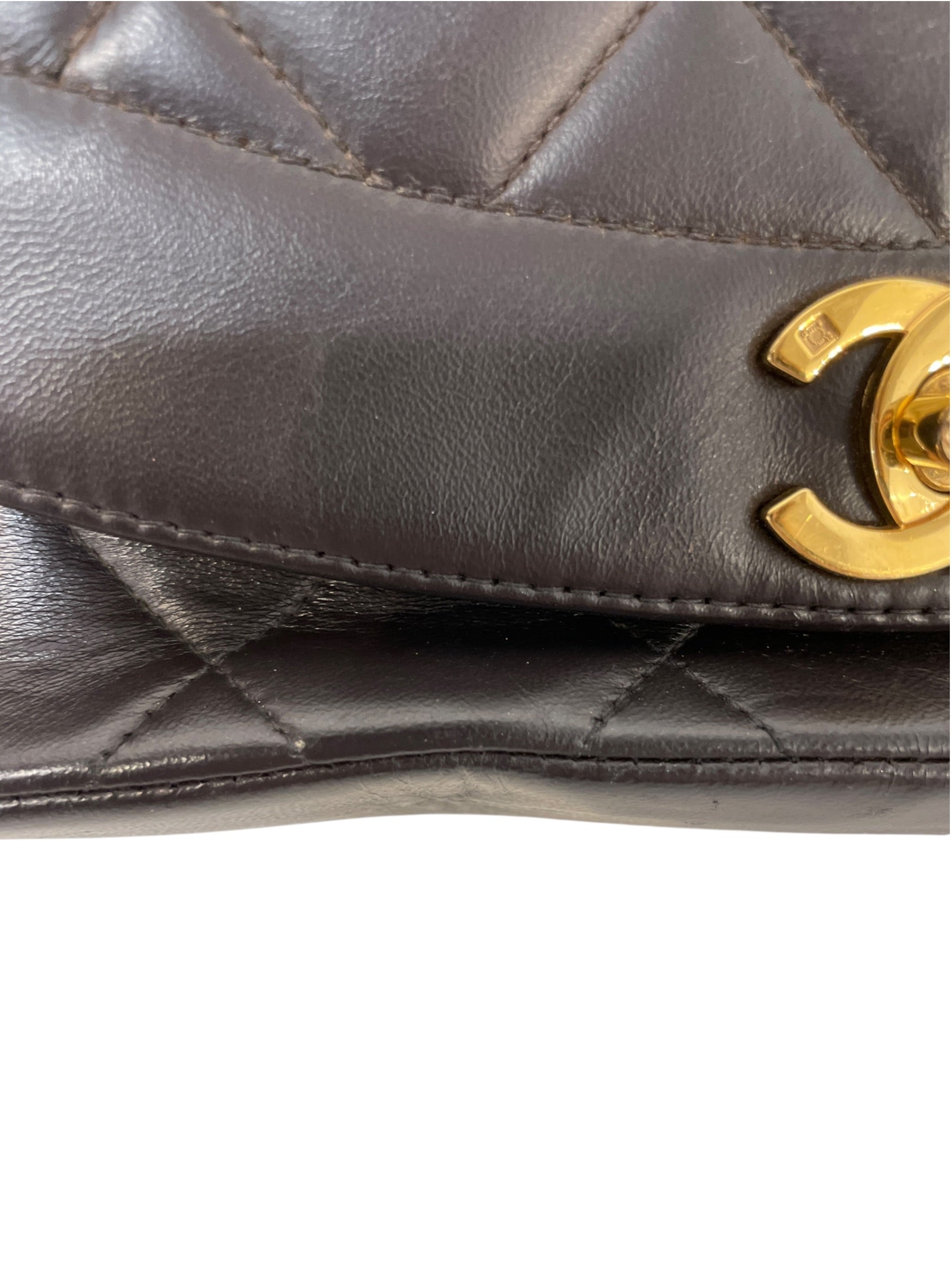 CHANEL/Cross Body Bag/Leather/Brown/quilt flap small gold hardware view 7