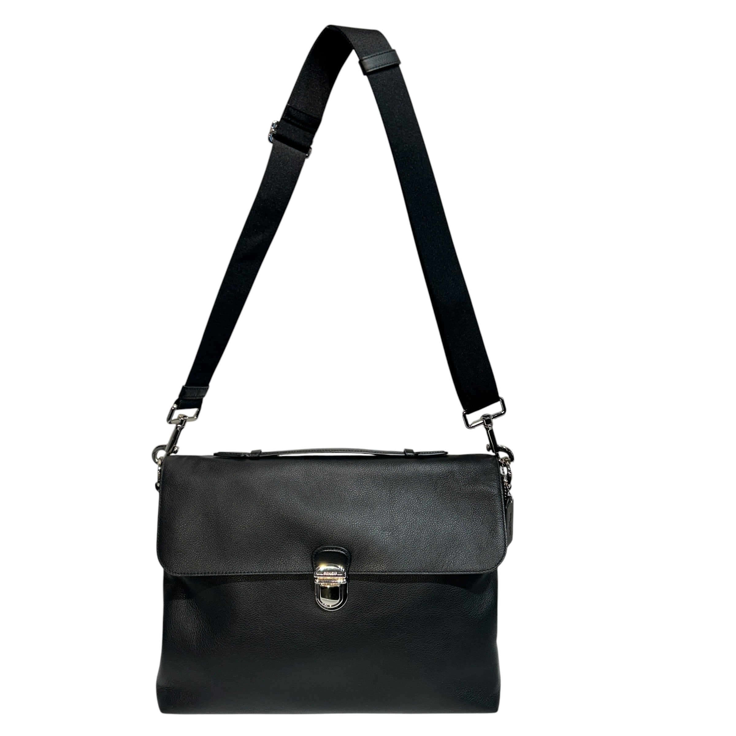COACH/Briefcase/Leather/BLK/Flap briefcase view 1