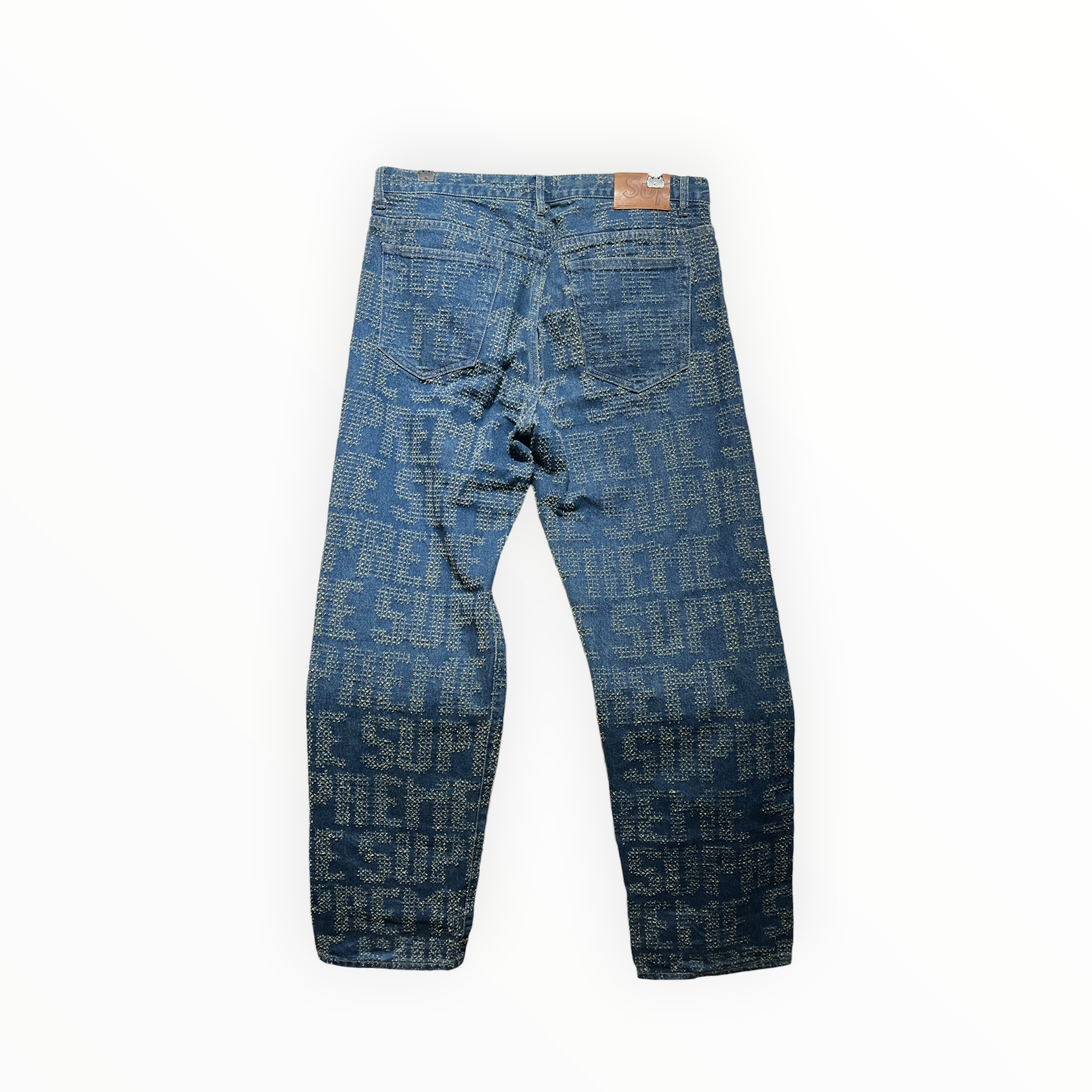 Supreme/Straight Pants/34/Rayon/BLU/Needlepunch Logo Pants view 2