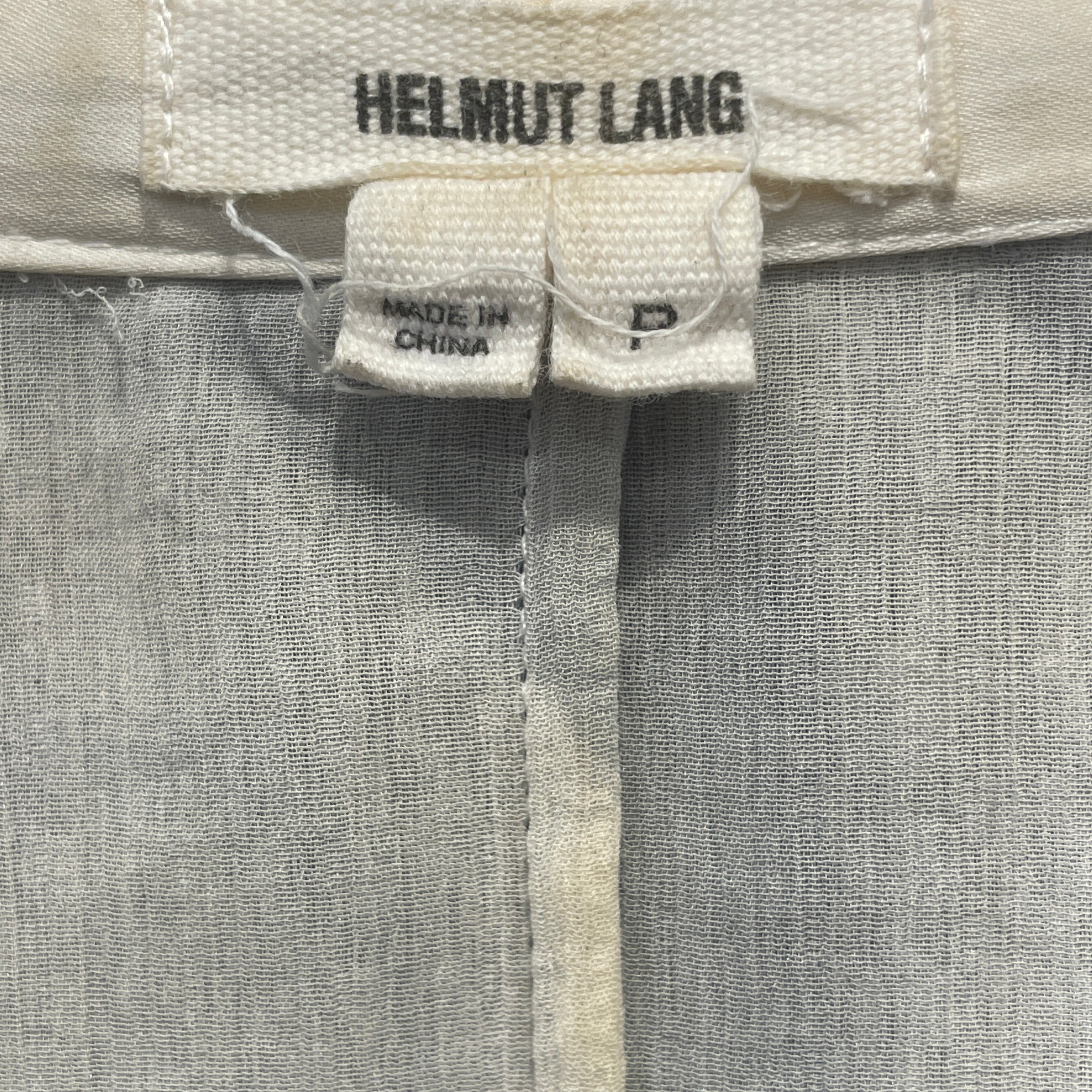 Helmut Lang/LS Blouse/S/Silk/GRY/SML PLEATS/ CHEST POCKET view 3