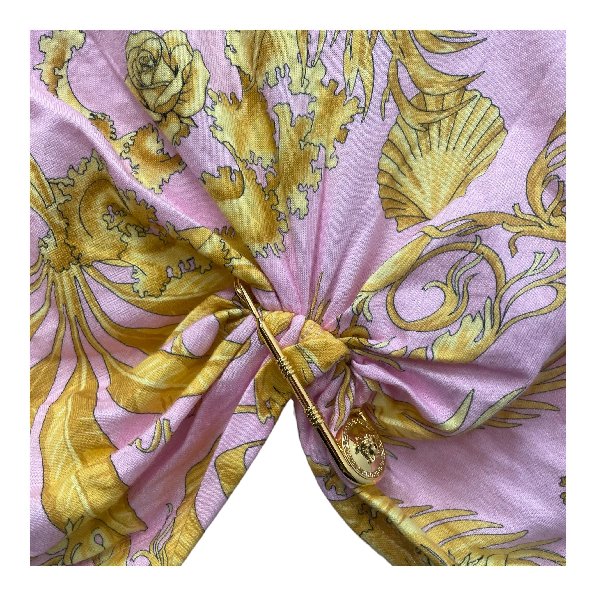 VERSACE/SS Cut & Sew/42/All Over Print/Polyester/PNK/GOLDSAFETYPIN view 3