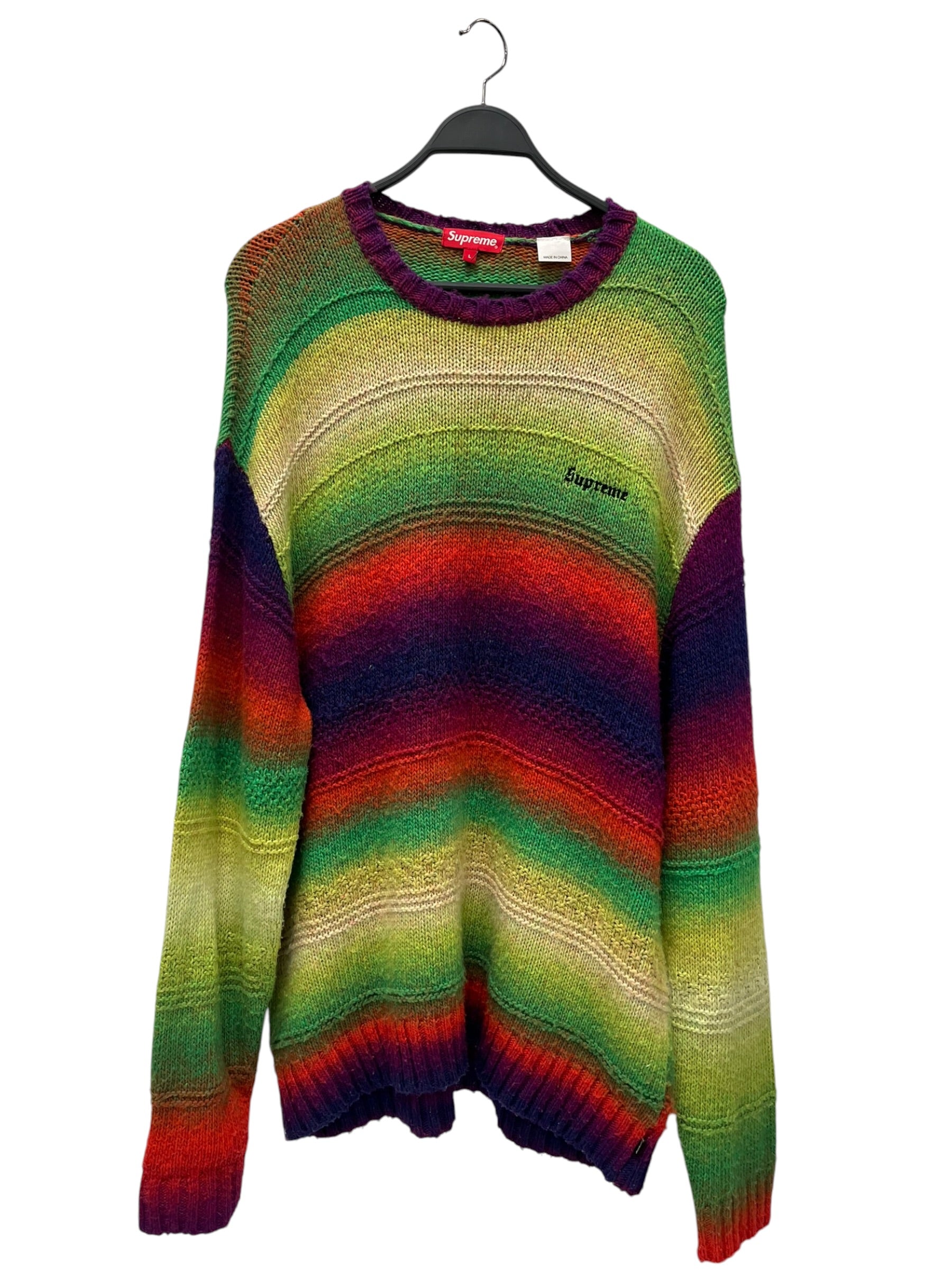 Supreme/Sweater/L/All Over Print/Acrylic/MLT/Rainbow Gradient view 1