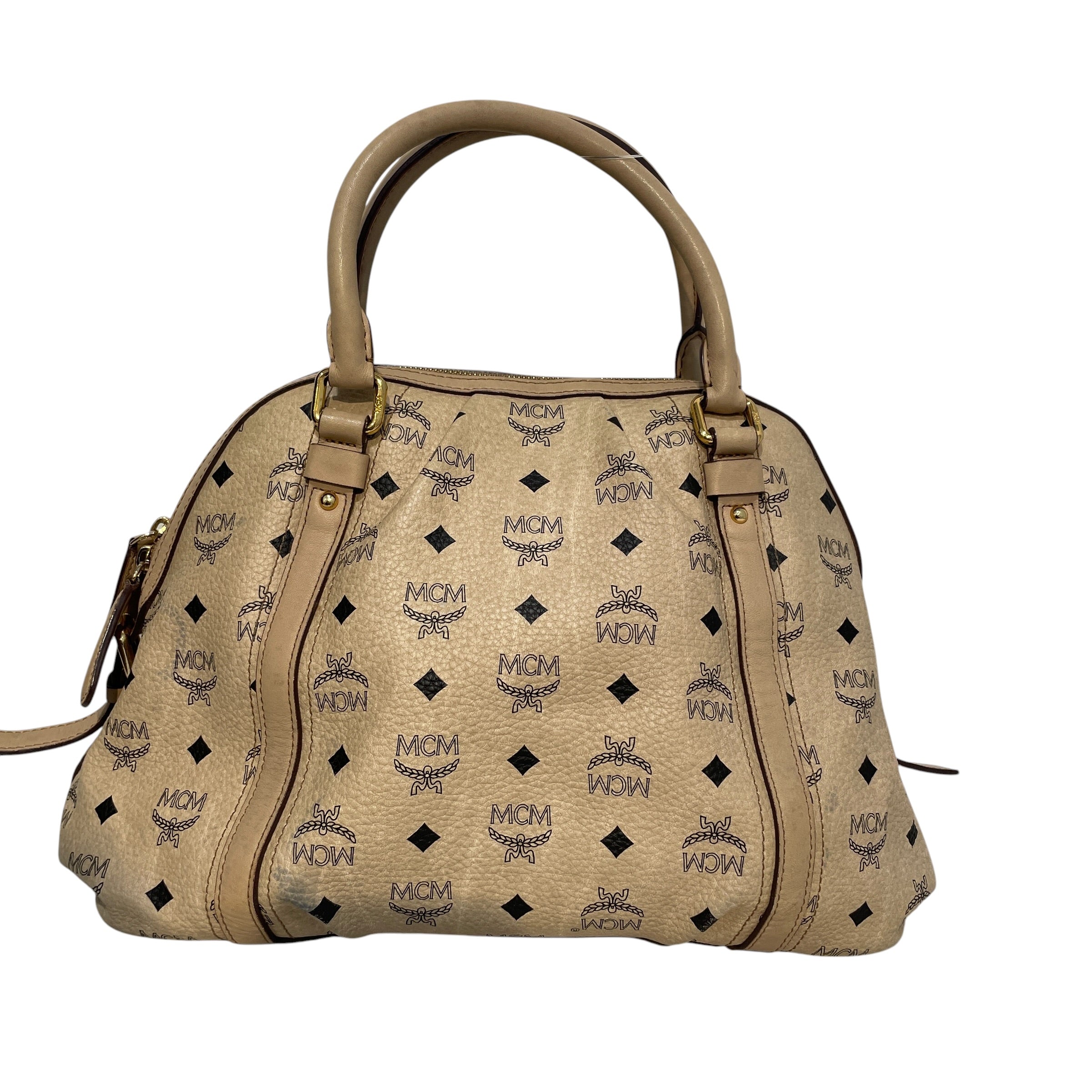 MCM/Clutch Bag/Leather/BRW/Leather handle bag monogram view 2