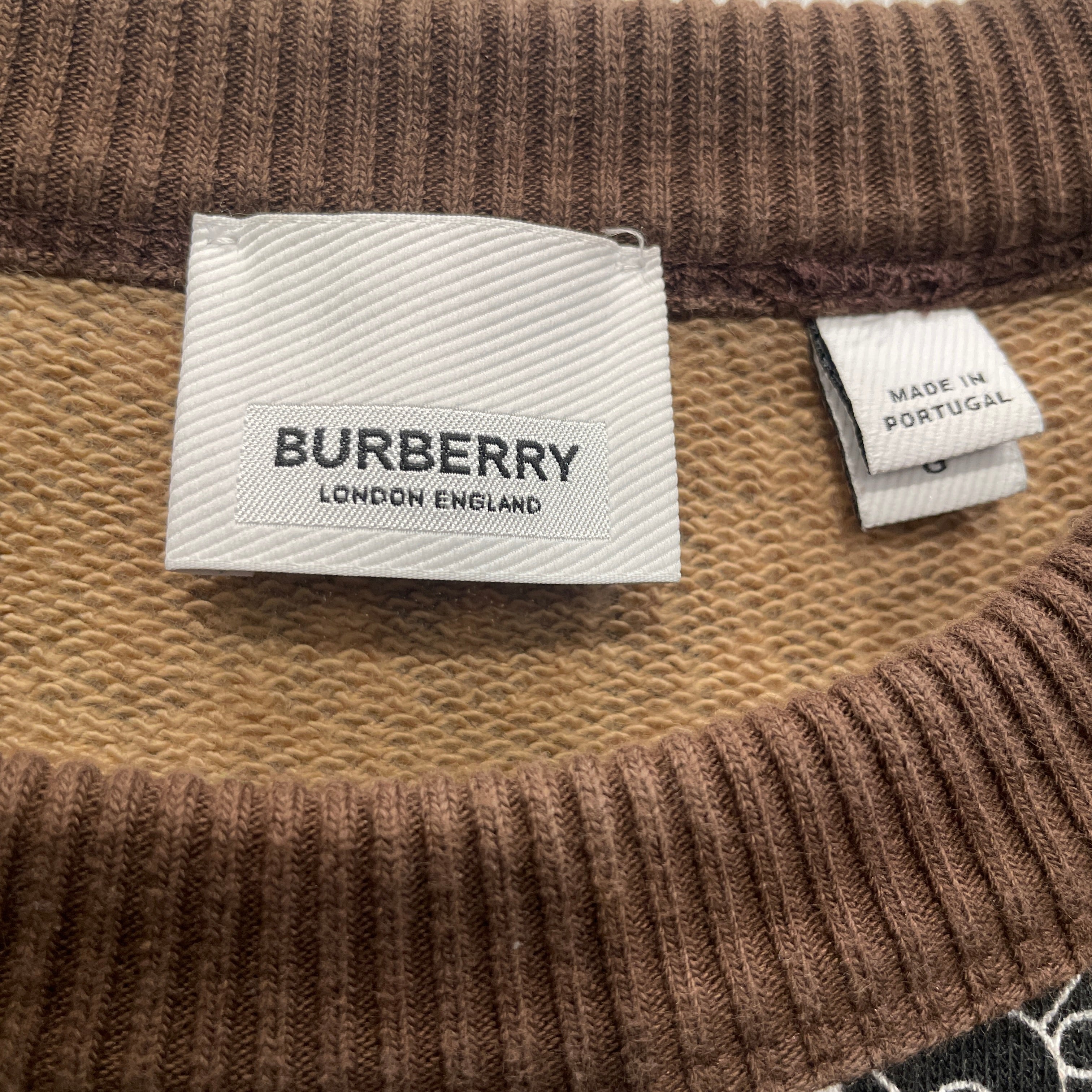 BURBERRY/Sweater/L/Monogram/Cotton/BRW/RED STRIP TRIM view 3