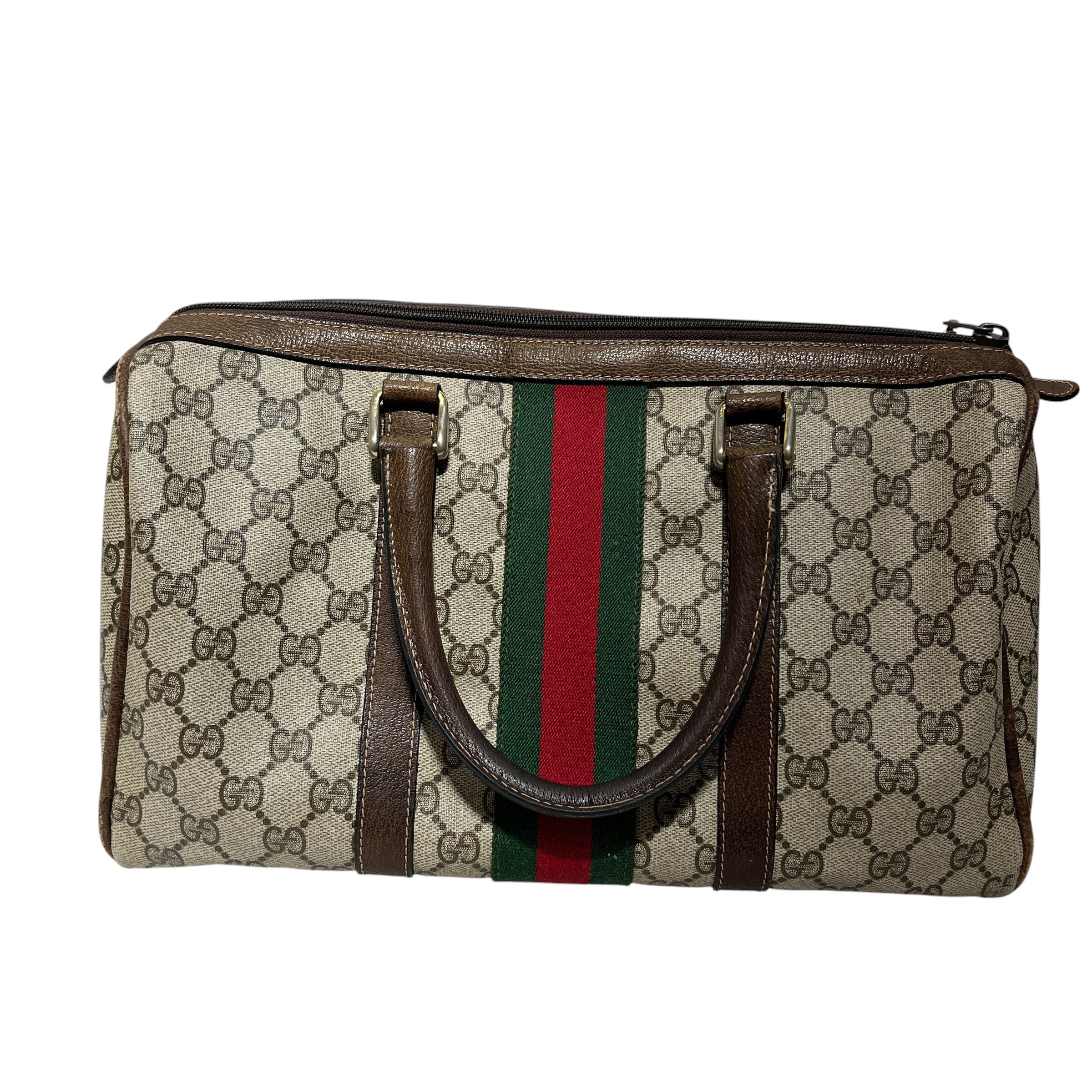 GUCCI/Boston Bag/Monogram/Leather/KHK/GG SUPREME BOSTON view 2