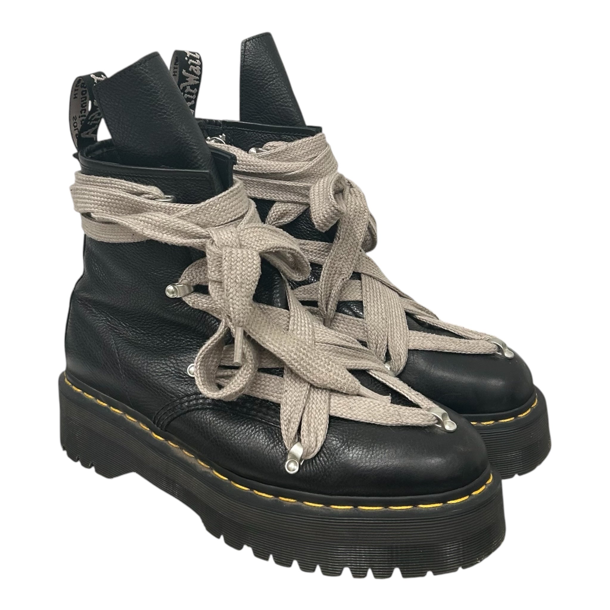Dr.Martens/Rick Owens/Lace Up Boots/US 9.5/Leather/BLK/1460rickowens leather platform view 1