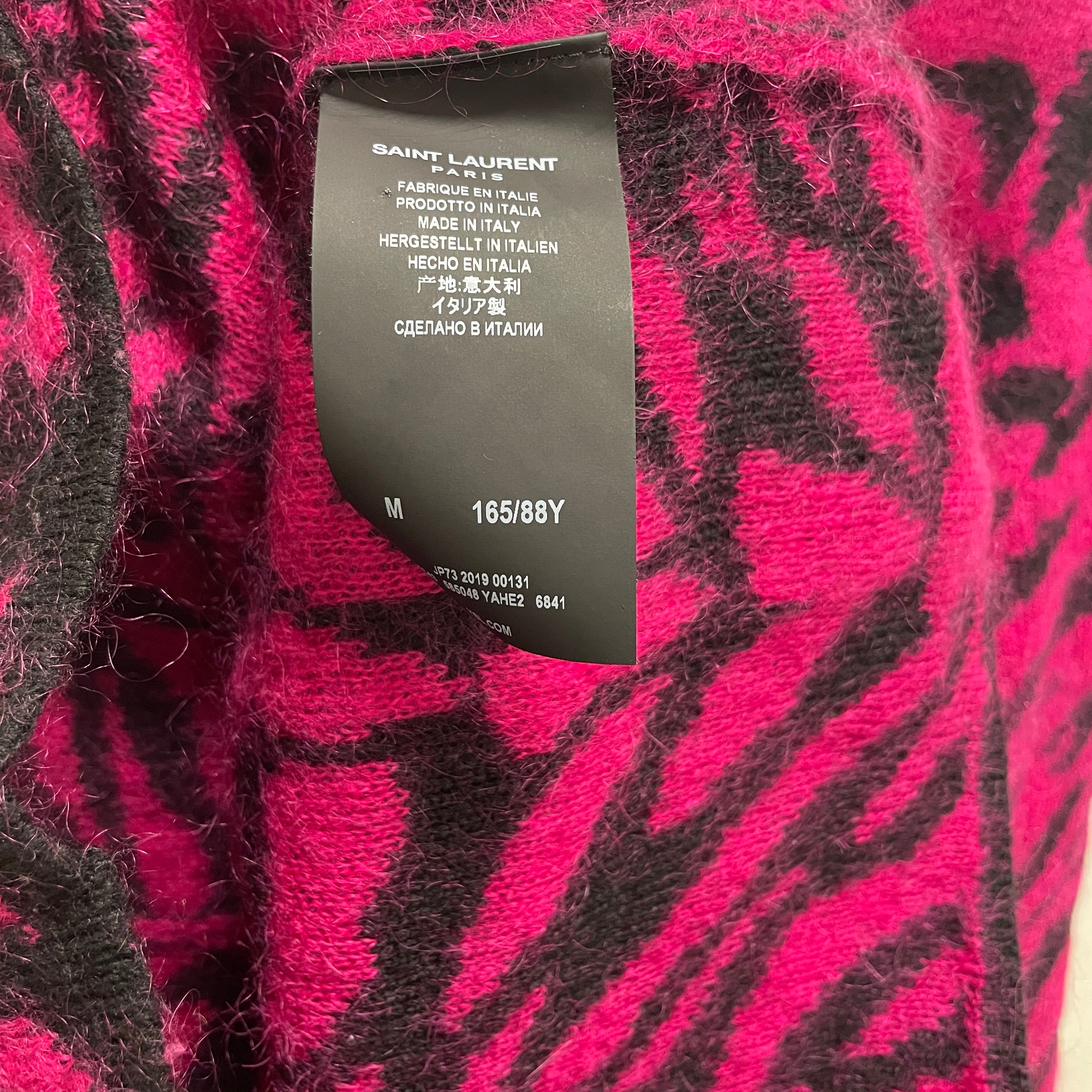YVES SAINT LAURENT/Sweater/M/Animal Pattern/Mohair/PNK/PNK/ TIGER STRIPE/SWEATSHIRT view 3