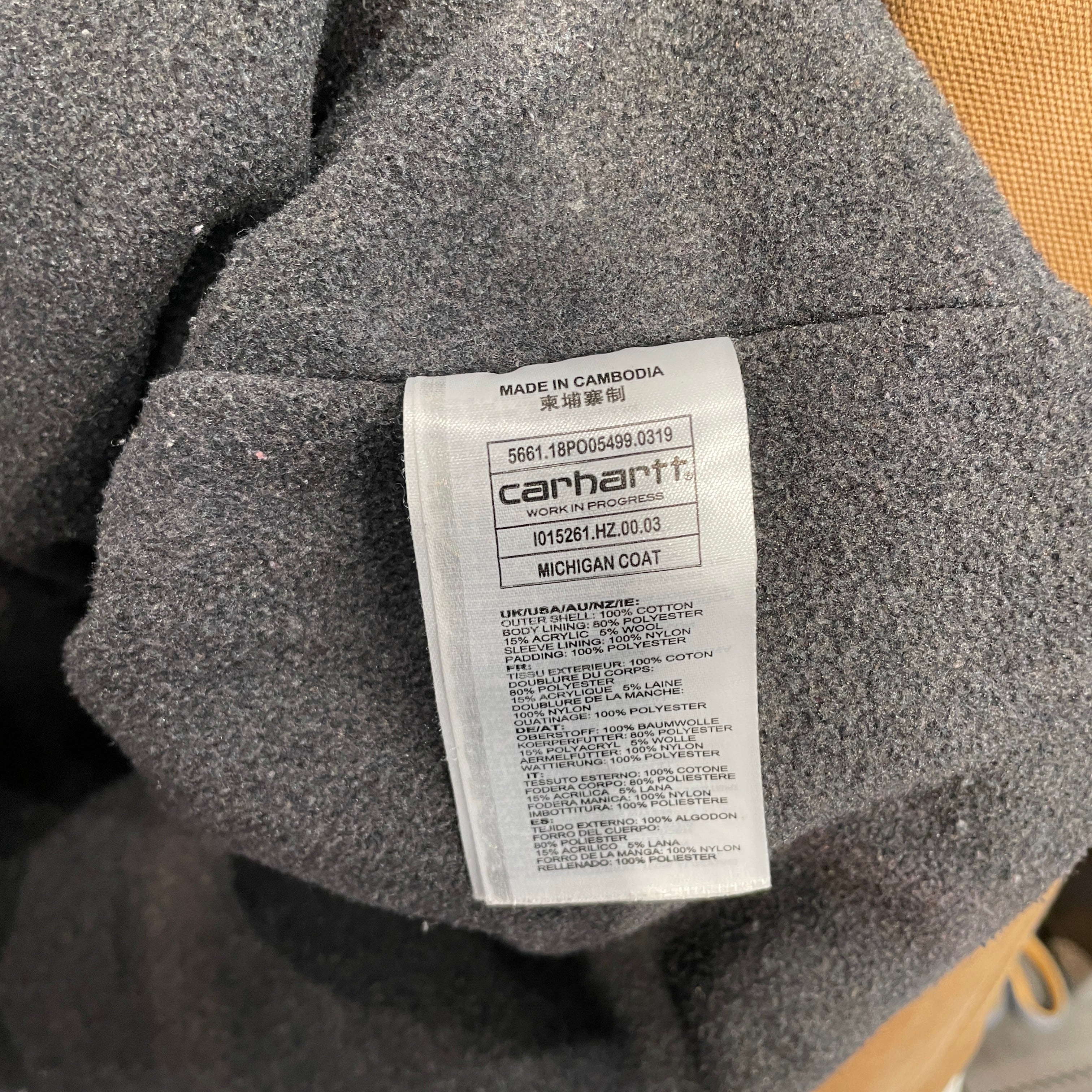 CARHARTT WIP(WORK IN PROGRESS)/Jacket/M/Cotton/CML/WIP CANVAS MICHIGAN JKT view 4