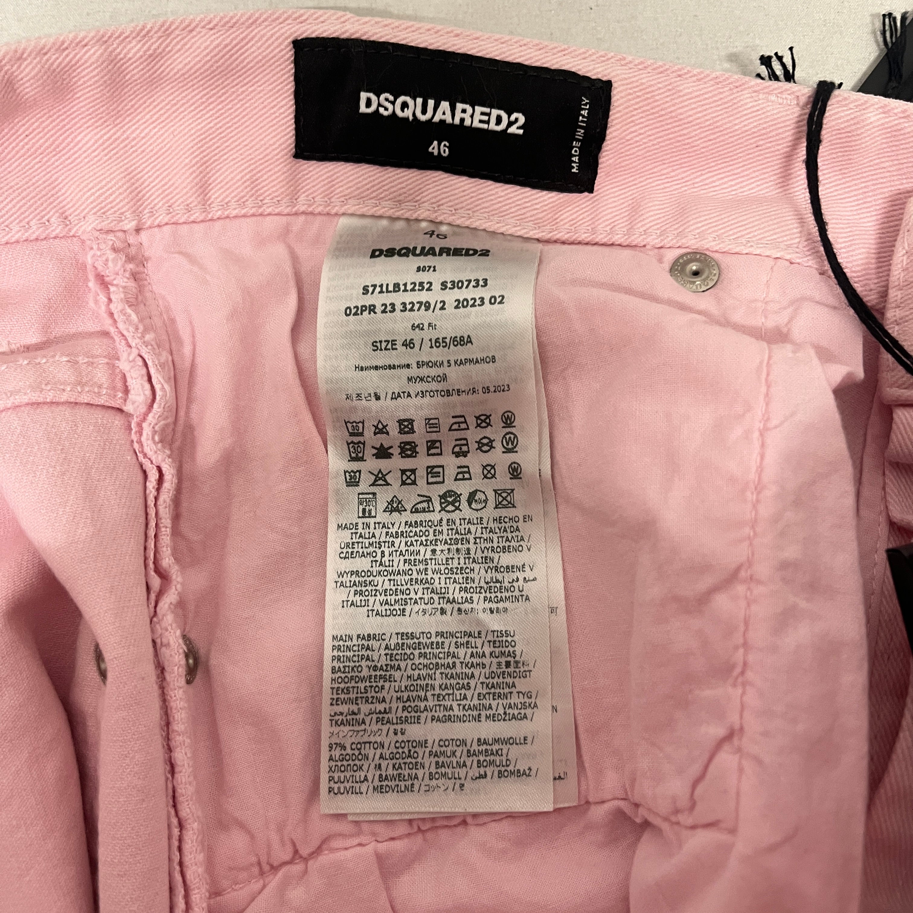 DSQUARED2/Straight Pants/48/Denim/PNK/PINK BULL BNWT view 3
