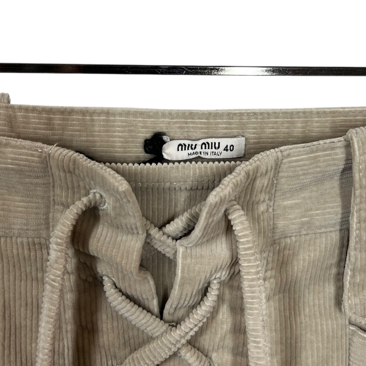 MIU MIU/Bootcut Pants/40/Corduroy/BEG/PANTALONE view 3