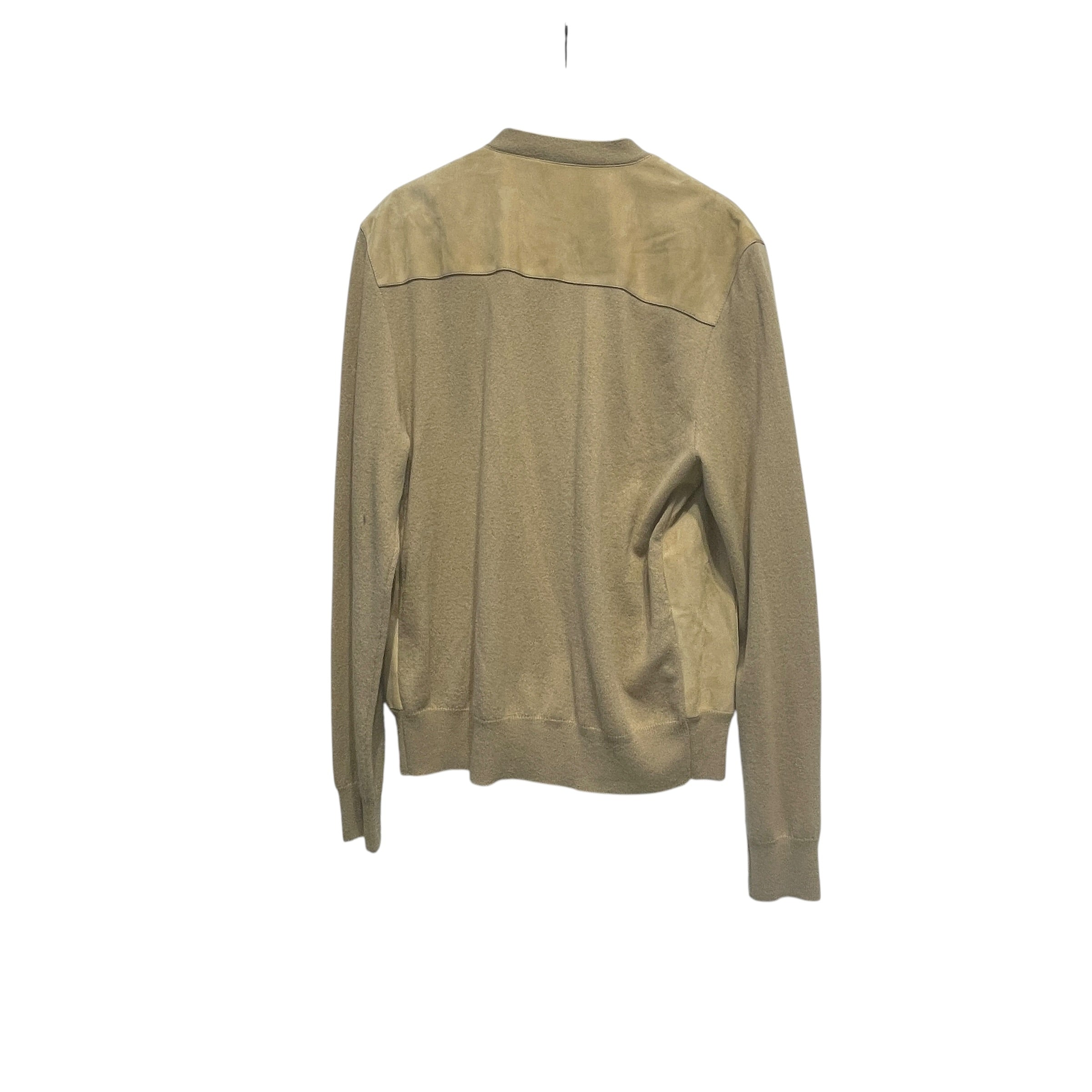 POLO RALPH LAUREN/Sweater/M/Cotton/BEG/SUEDE LEATHER CARDIGAN view 2
