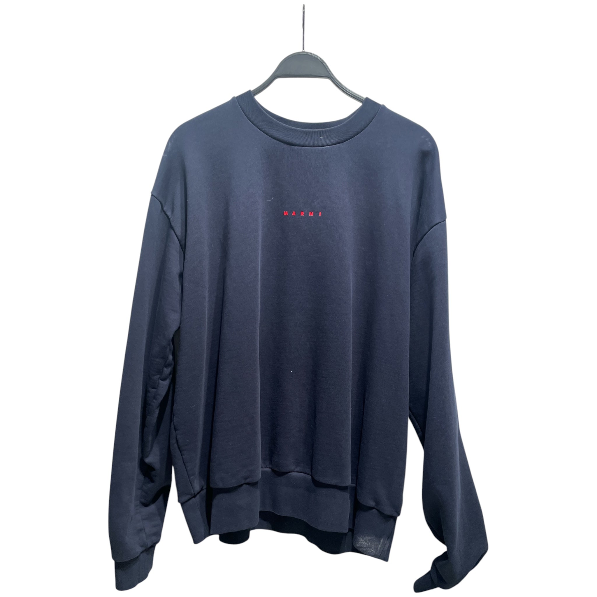 MARNI/Sweatshirt/54/Cotton/NVY/Red logo Crewneck view 1