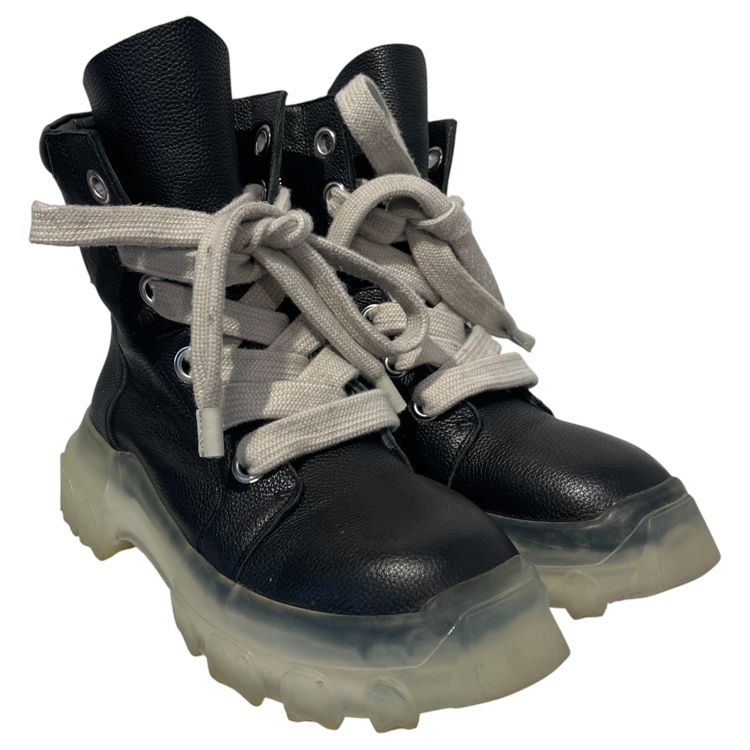 Rick Owens/Lace Up Boots/EU 43/Leather/BLK/bozo tractor leather boot view 1