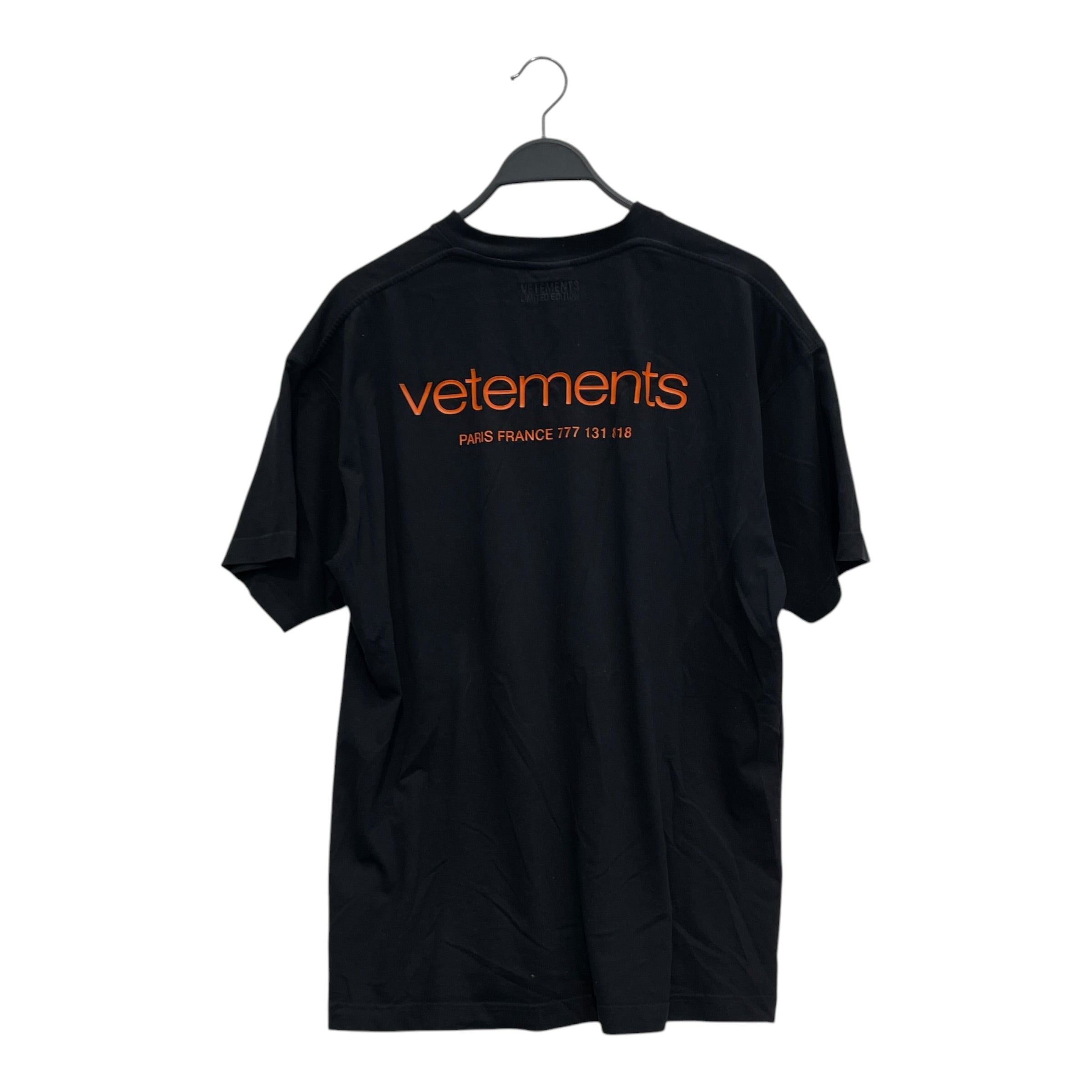VETEMENTS/T-Shirt/XS/Cotton/BLK/PARIS FRANCE 777131818 view 2