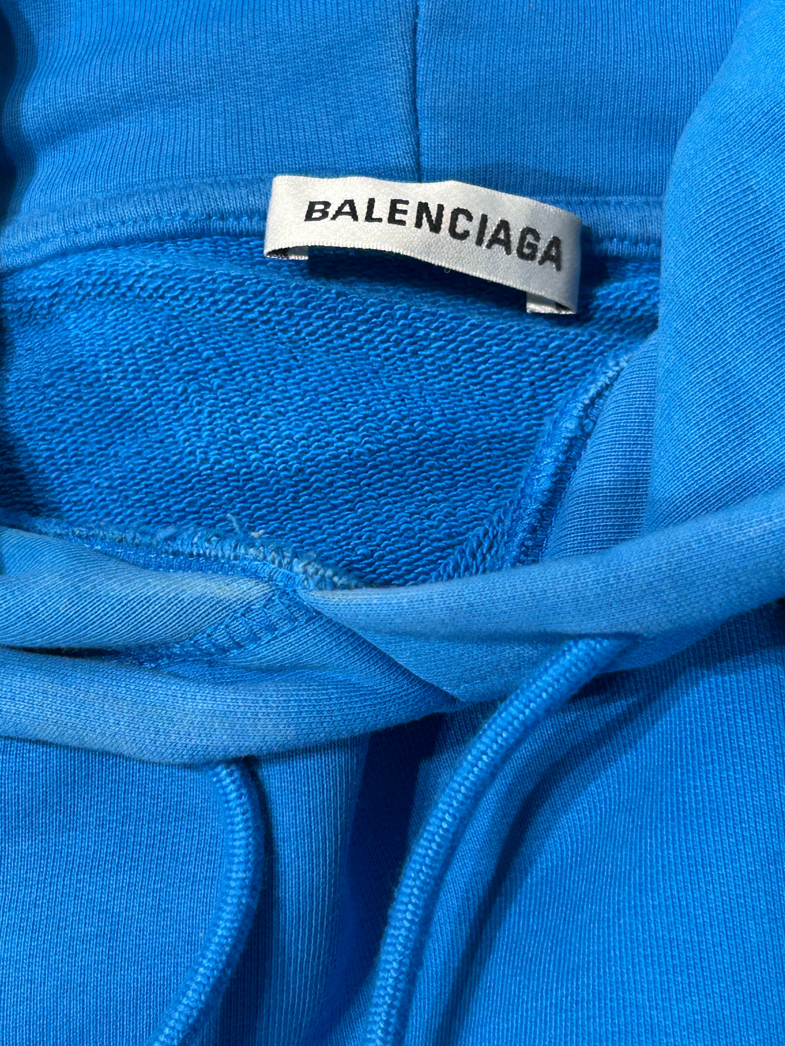 BALENCIAGA/Hoodie/S/Cotton/BLU/LOWERCASE CHEST LOGO view 5
