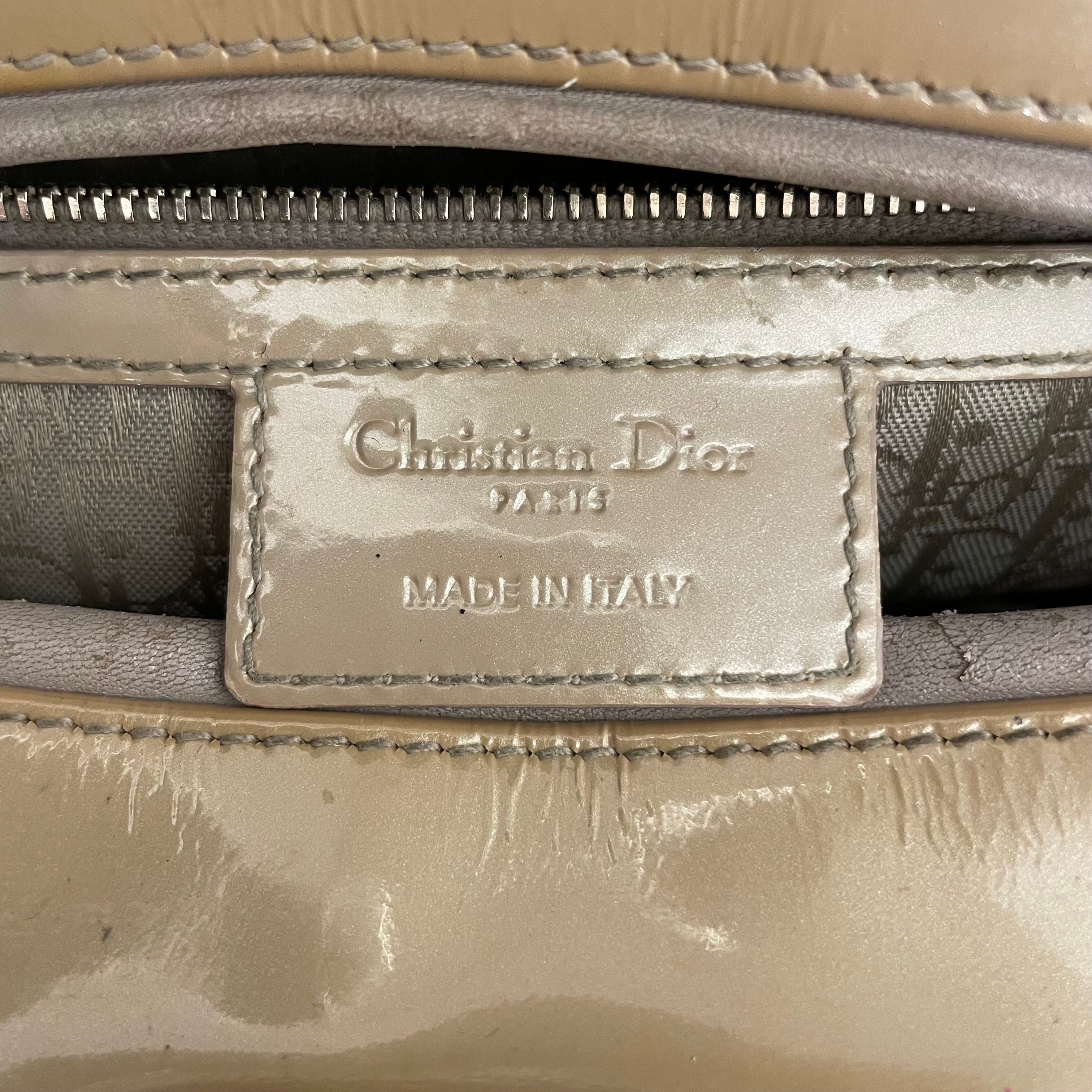 Christian Dior/Bag/Leather/BEG/PATENT LEATHER LADY DIOR view 6