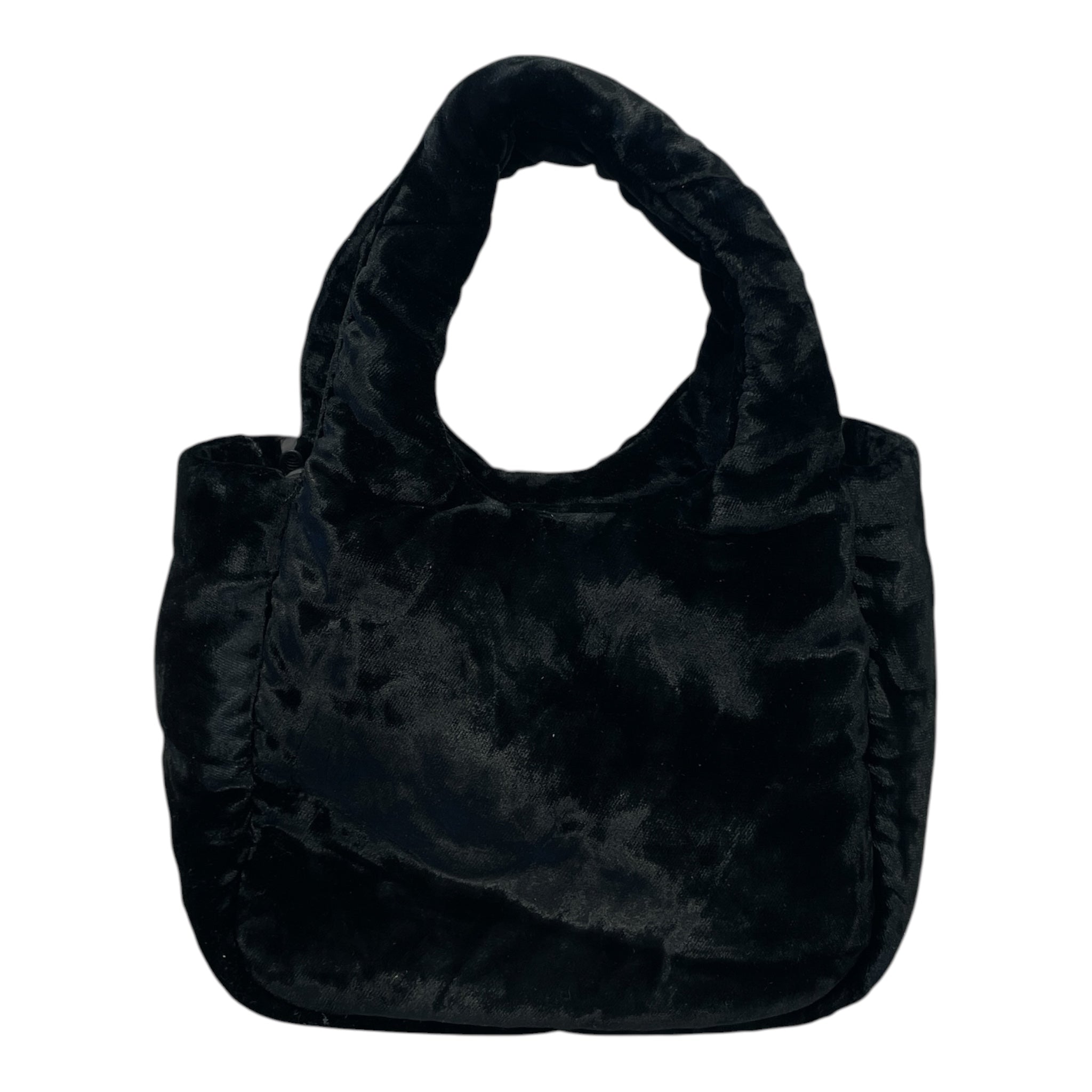 PRADA/Hand Bag/Velour/BLK/mini velvet bag/ leather strap view 2