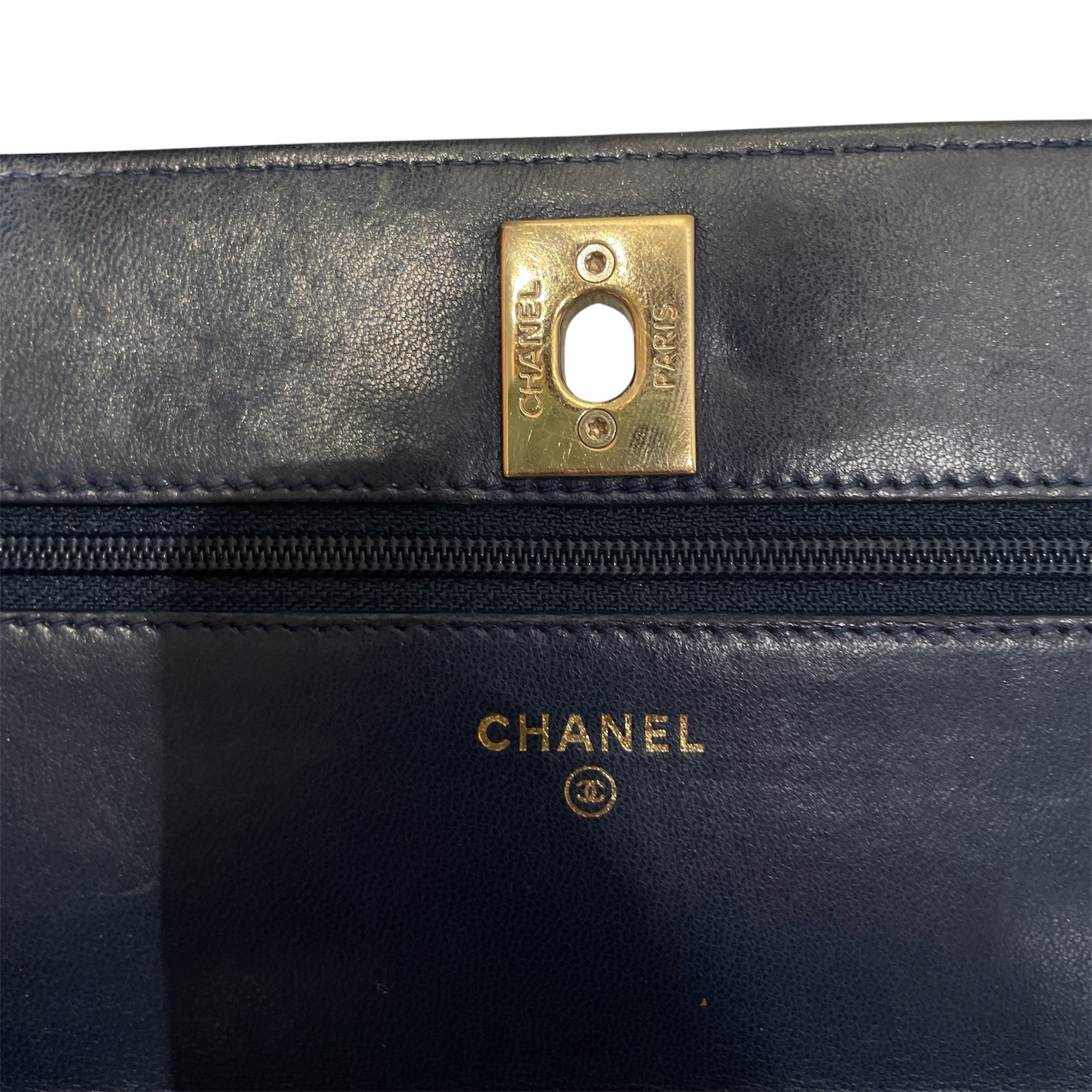 CHANEL/Cross Body Bag/Leather/NVY/22813125 WALLET ON CHAIN GLD view 6