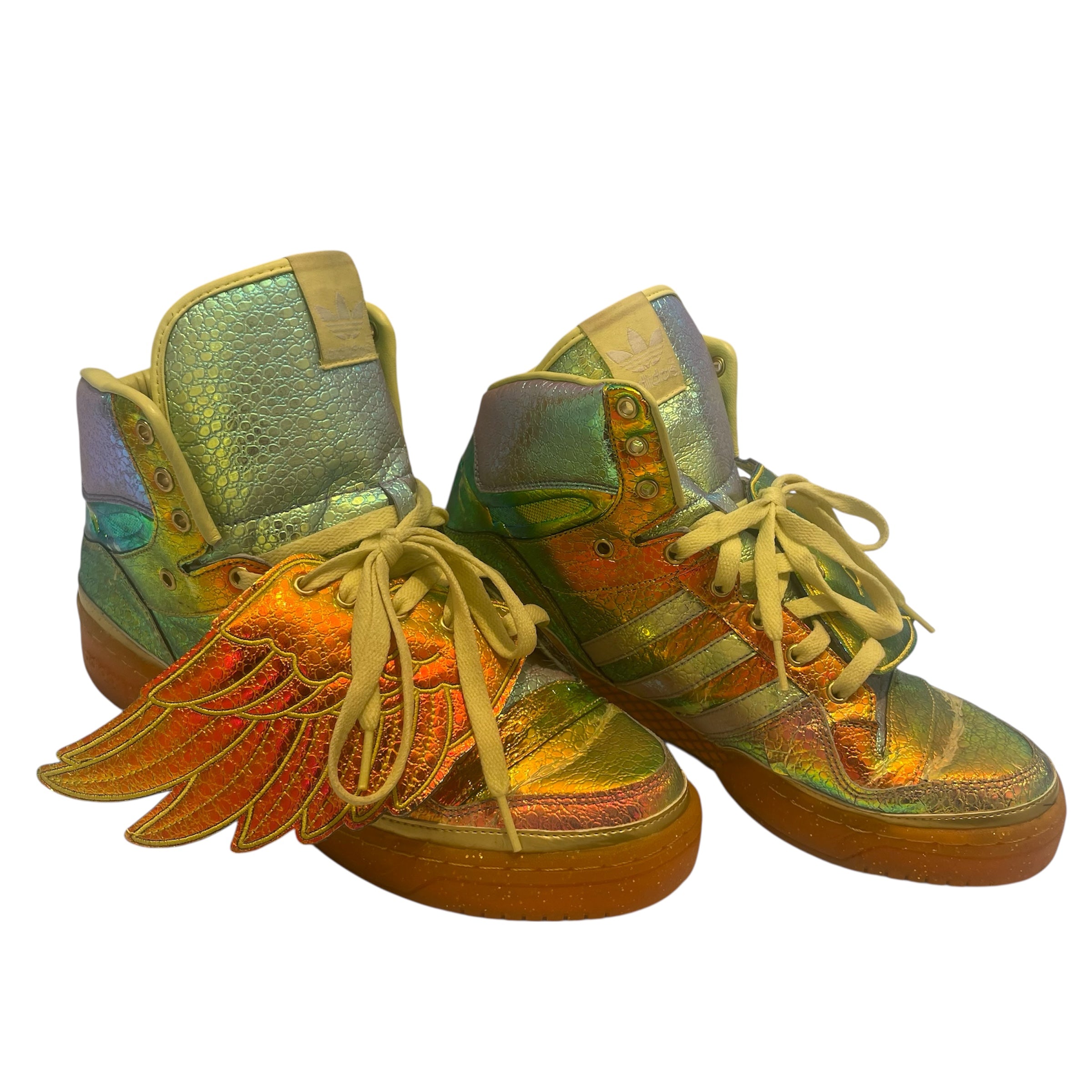adidas/Hi-Sneakers/US 10.5/Glitter/Leather/MLT/Jeremy Scott Foil Wing view 4