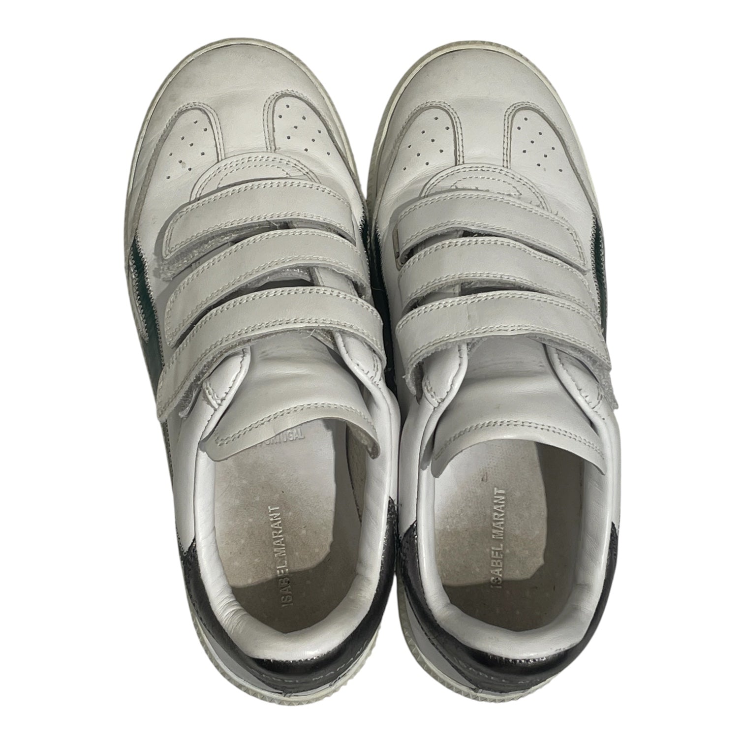 ISABEL MARANT/Low-Sneakers/EU 38/Leather/WHT/BETH VELCRO GREEN LIGHTING view 4