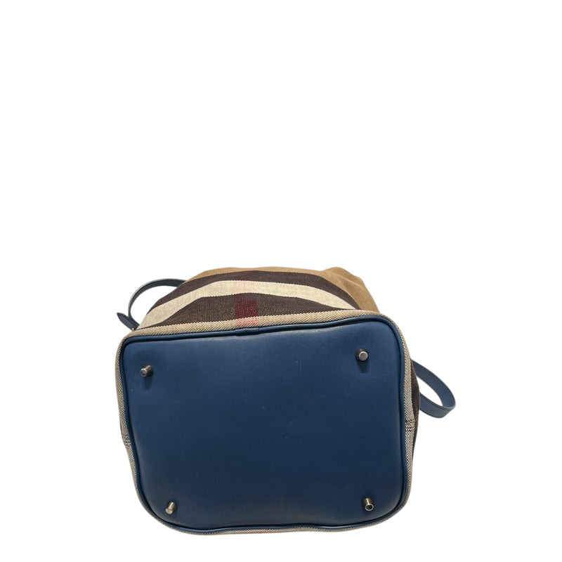 BURBERRY/Tote Bag/Plaid/Cotton/BEG/CANVAS MEGA