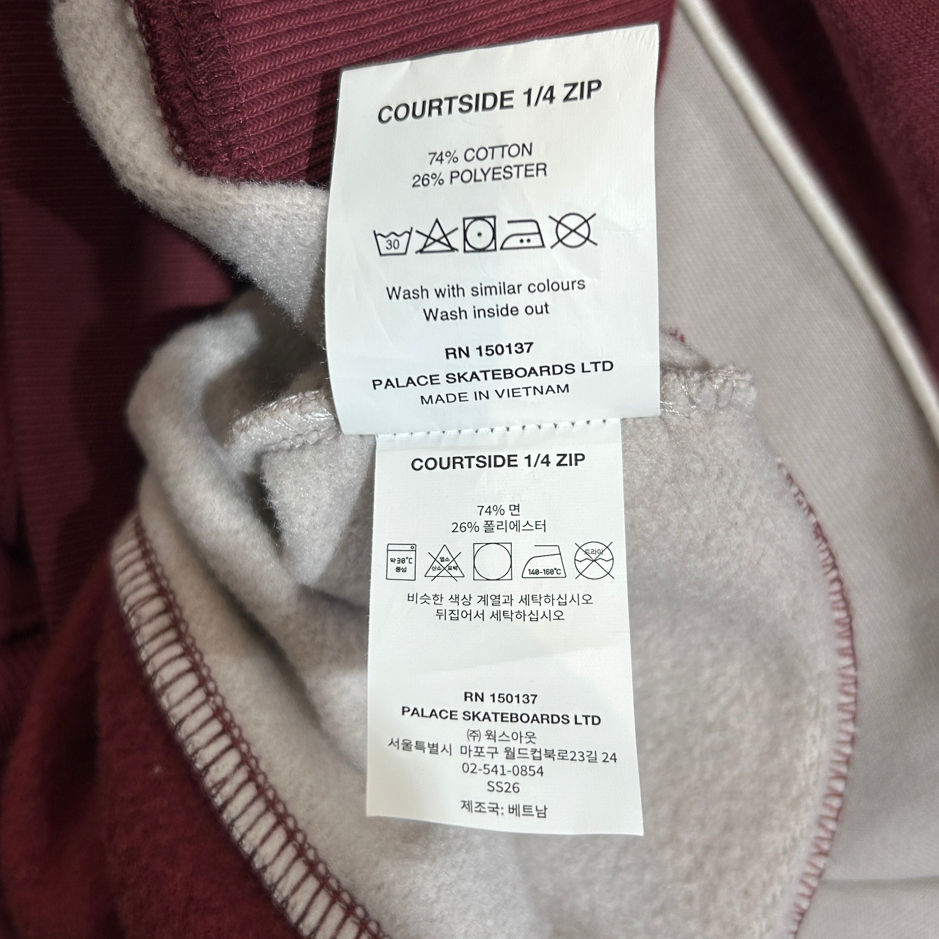 PALACE/Sweatshirt/XL/Graphic/Cotton/RED/Quarter Zip Center Logo view 4