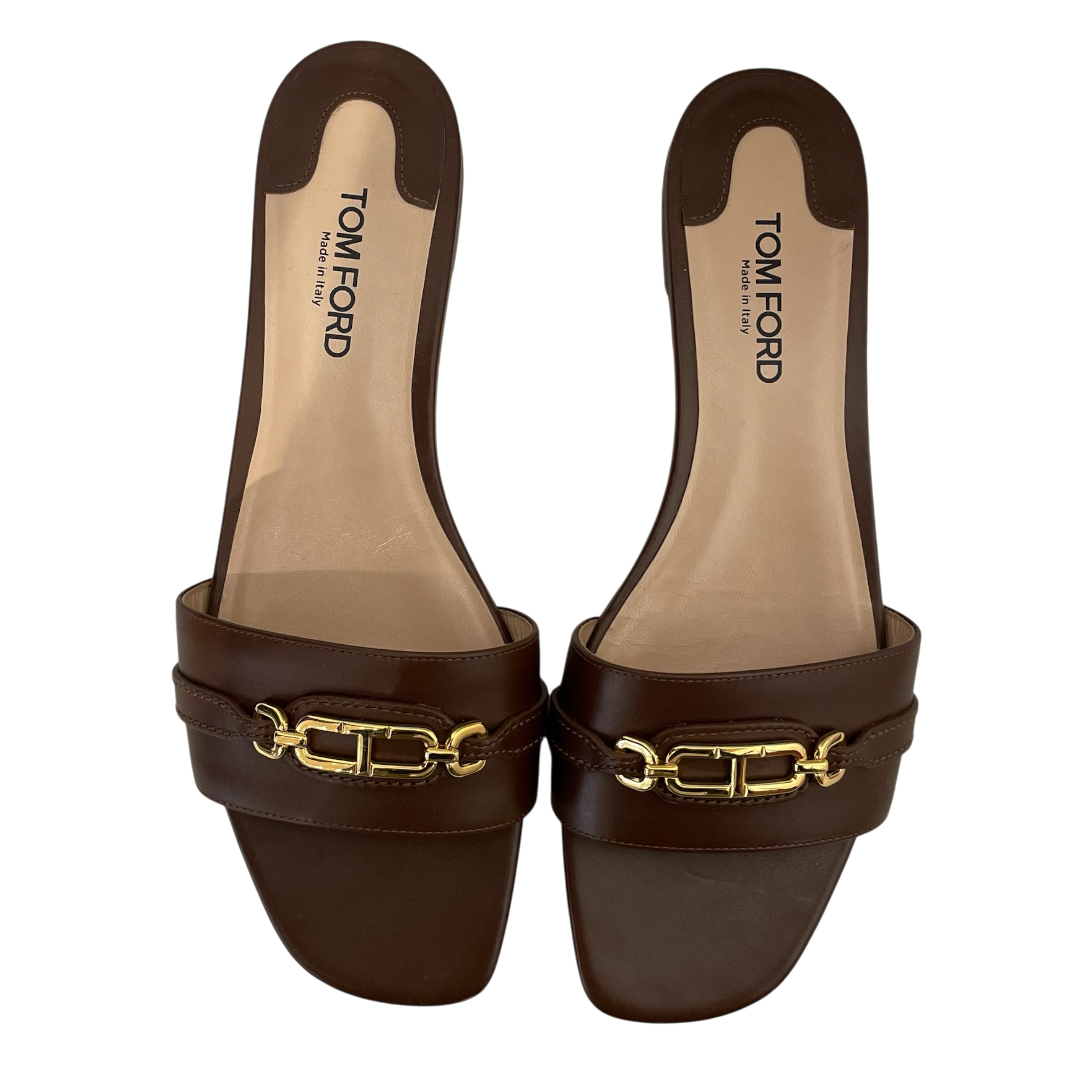 TOM FORD/Sandals/EU 39.5/Leather/BRW/WHITNEY SLIDE SANDAL view 4