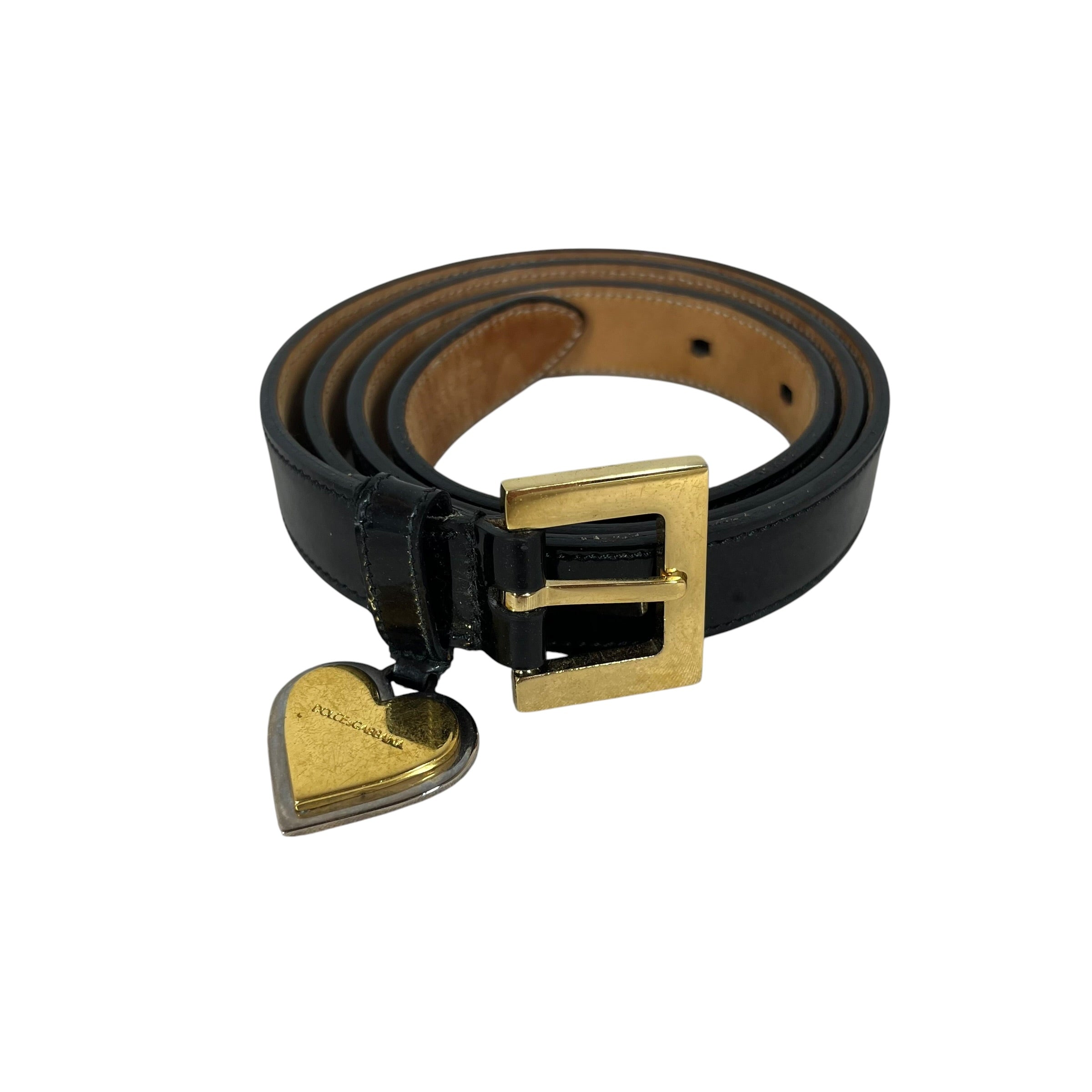 DOLCE&GABBANA/Belt/Leather/BLK/HEART CHARM BELT view 1