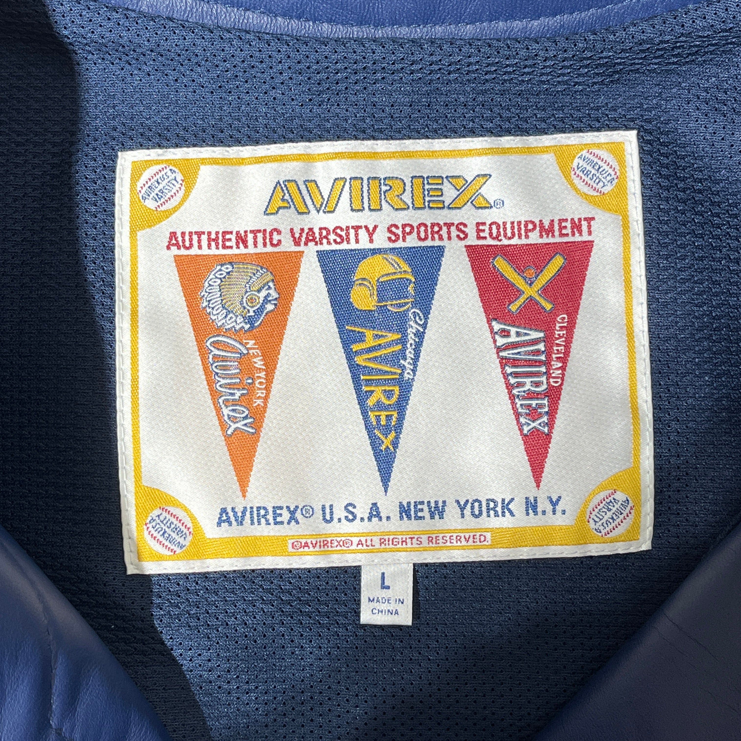 AVIREX/SS Shirt/L/Leather/NVY/jersey view 3